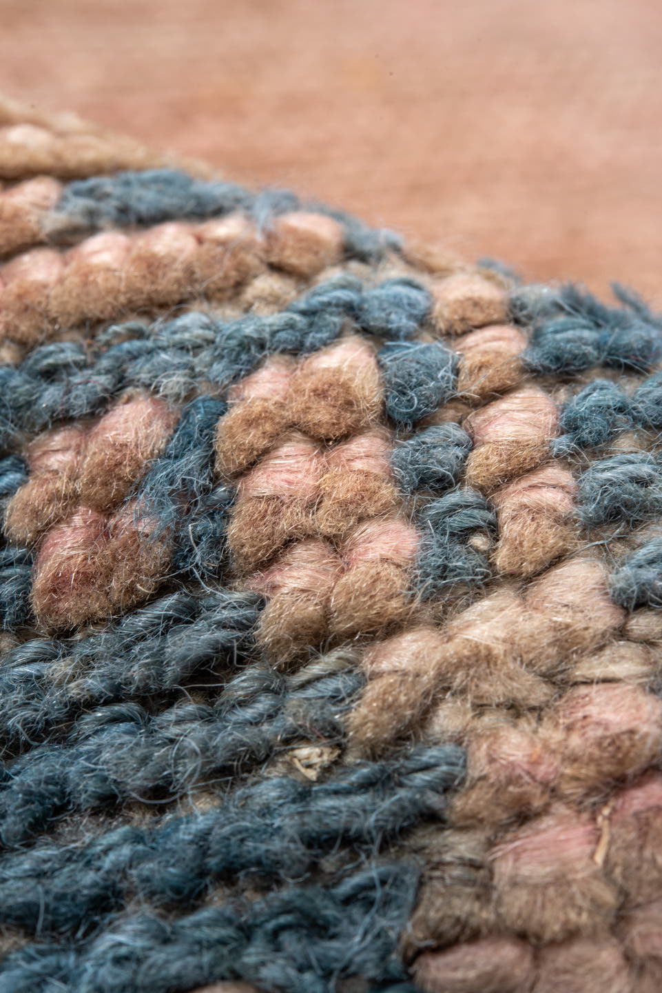 6' x 8' one-of-a-kind handmade antique Oushak medium size rug. Color palette: blush, blue, taupe, ivory, pink, beige, gray
