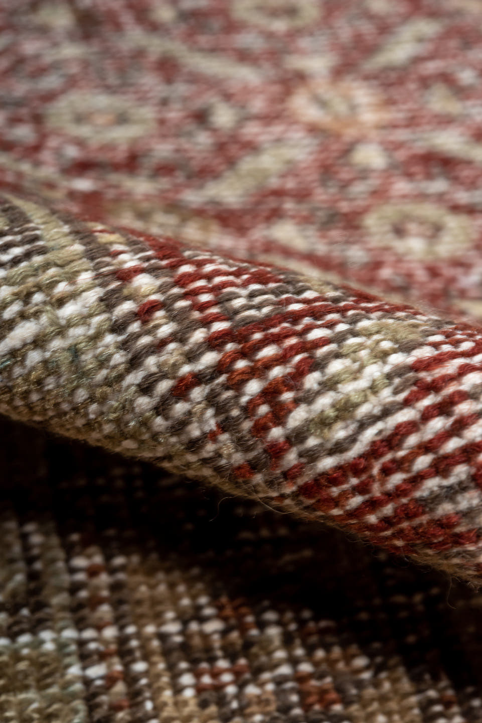 2' x 10' one-of-a-kind handmade antique NW Persian runner rug. Color palette: taupe, rust, terra cotta, brown, ivory