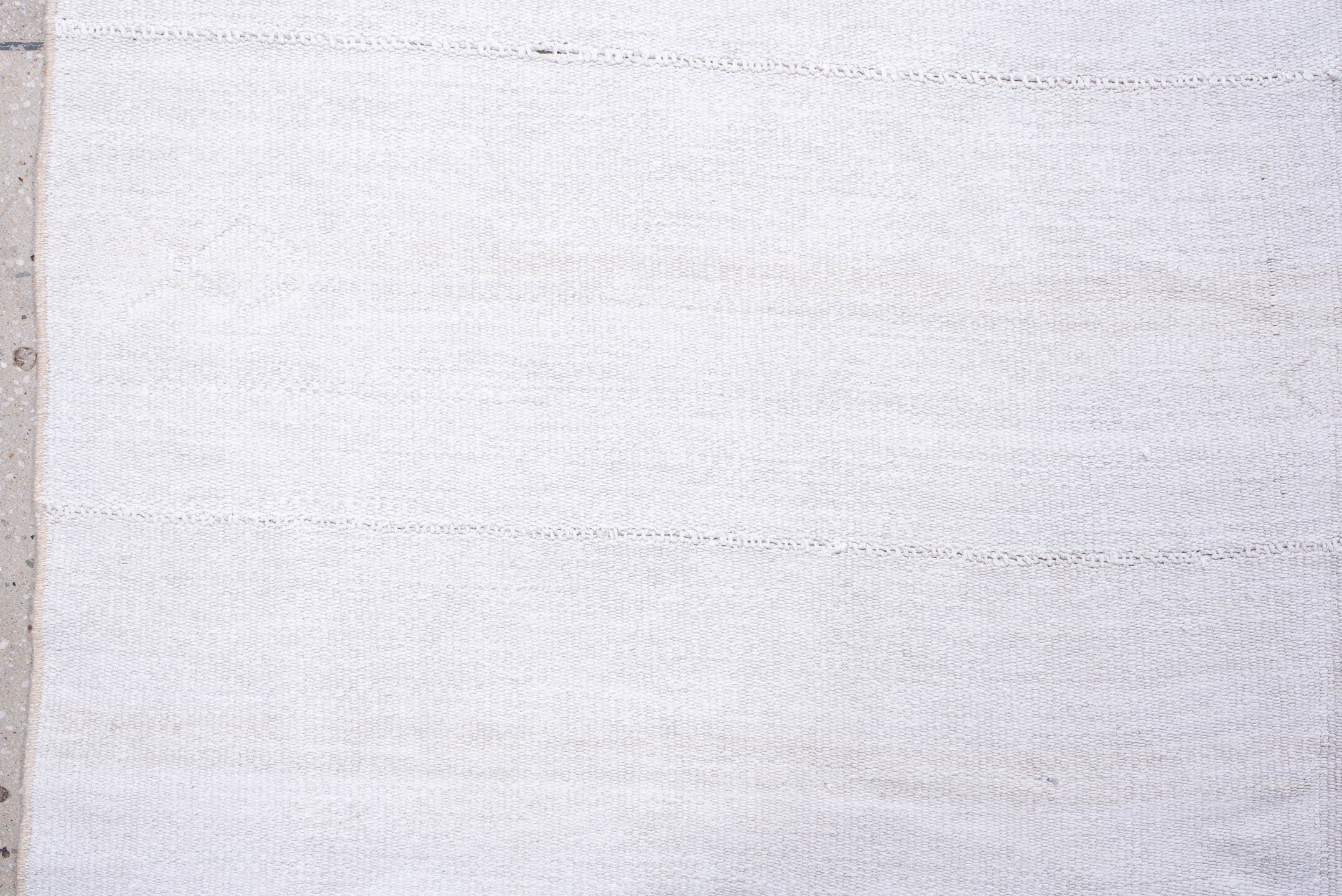8' x 13' one-of-a-kind handmade antique Flatweave large size rug. Color palette: ivory, cream, taupe, beige, gray