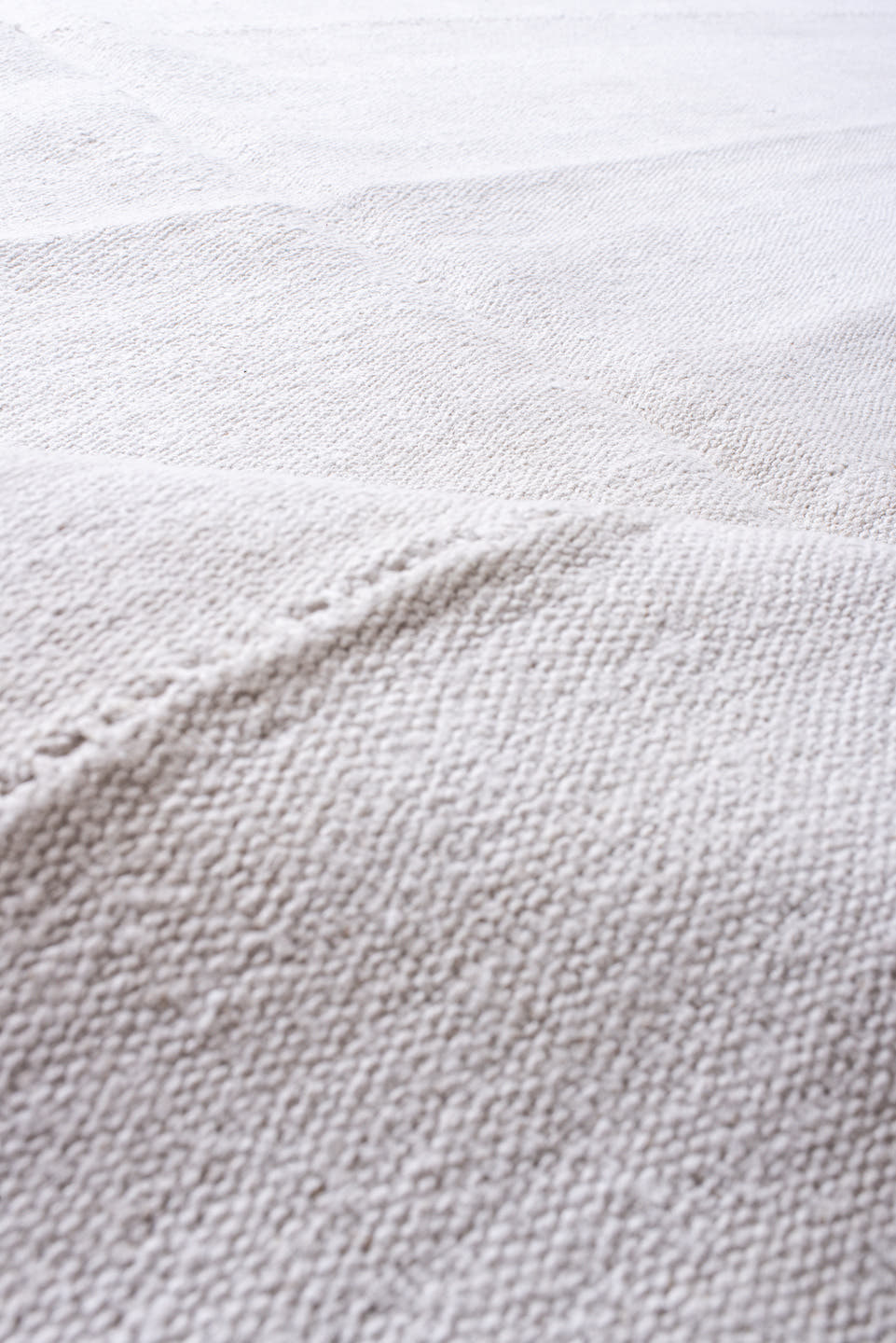 8' x 13' one-of-a-kind handmade antique Flatweave large size rug. Color palette: ivory, cream, taupe, beige, gray