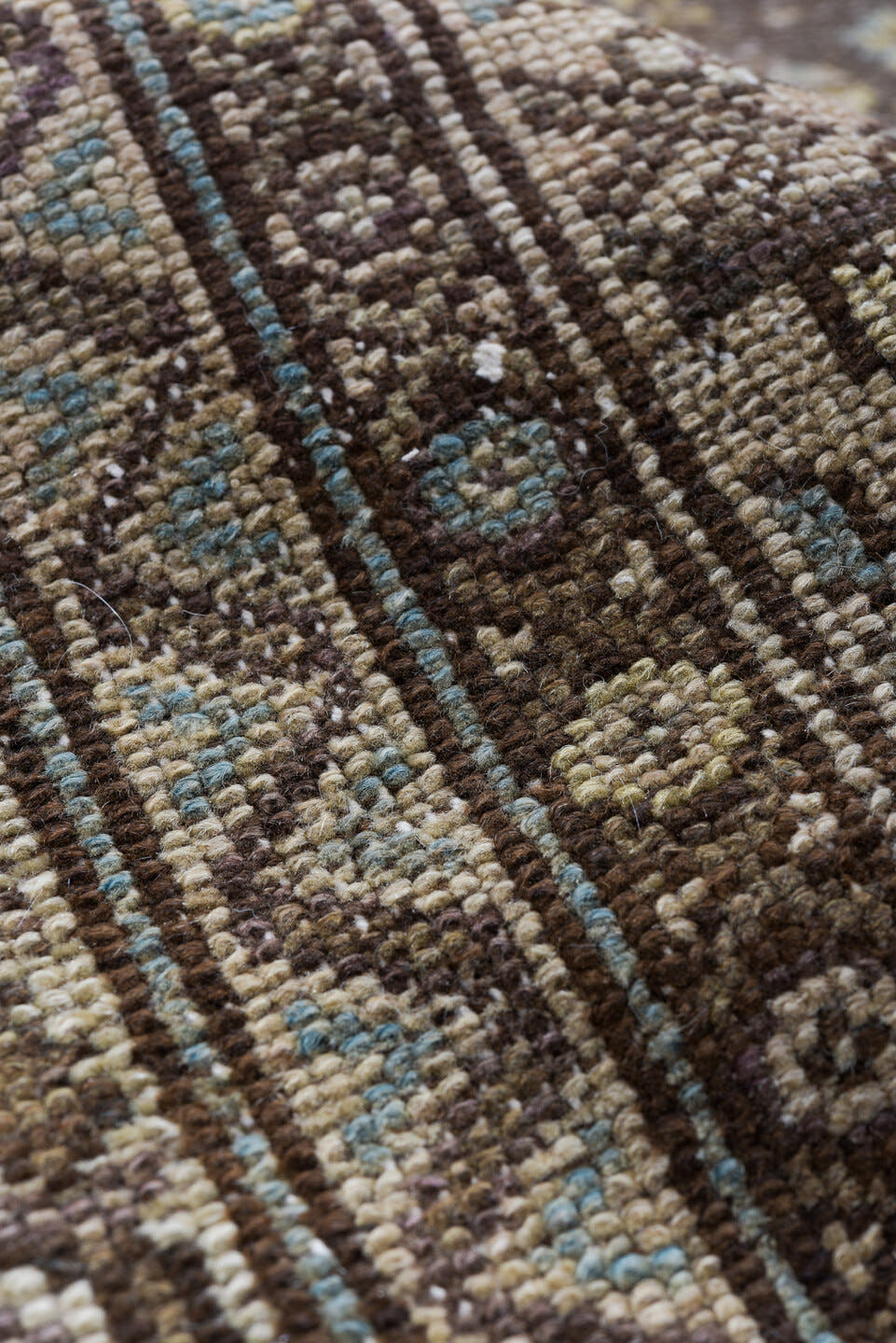 6' x 11' one-of-a-kind handmade vintage Malayer large size rug. Color palette: brown, ivory, taupe, charcoal, slate, camel