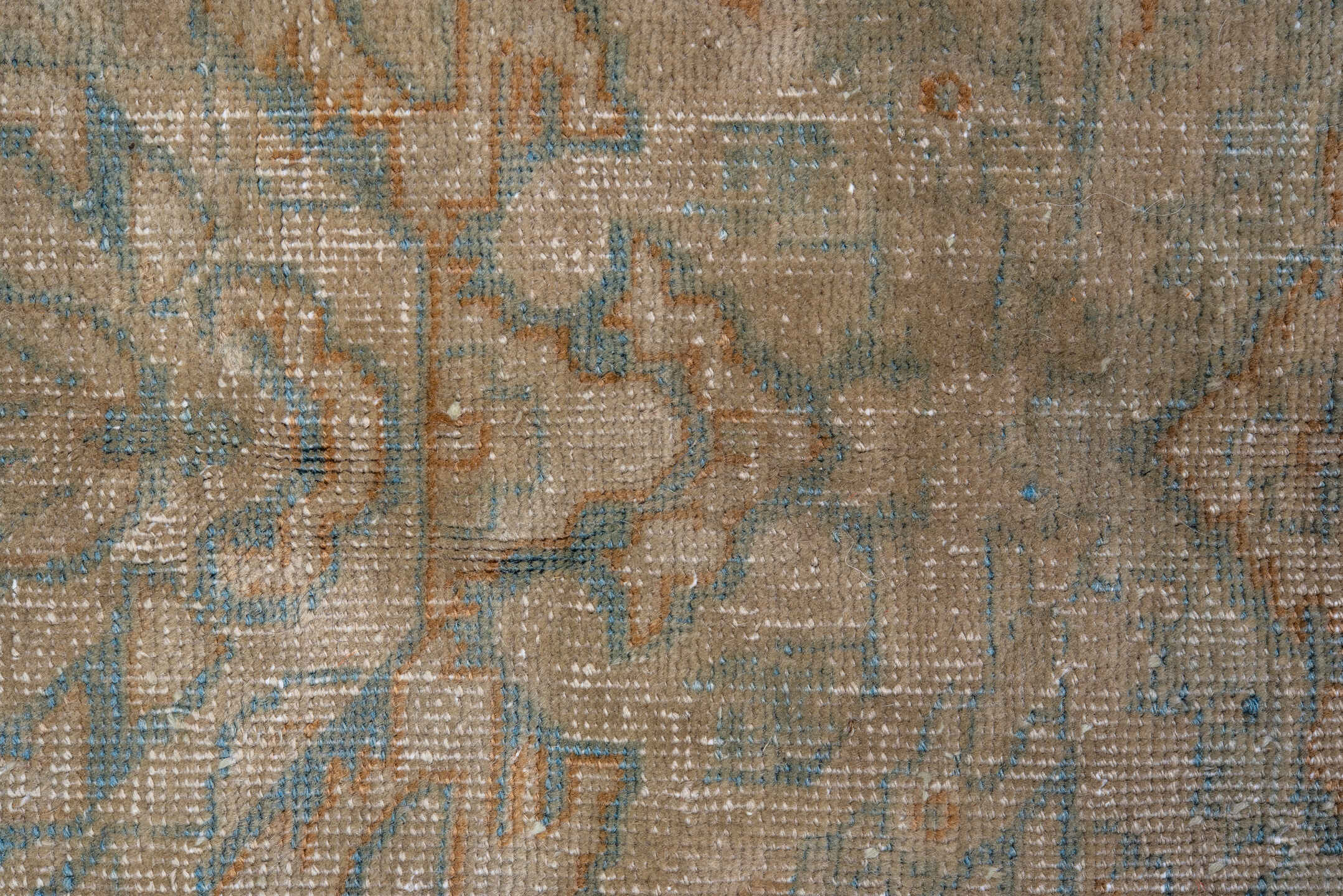 8' x 10' one-of-a-kind handmade antique Tabriz large size rug. Color palette: beige, ivory, sky blue, taupe, camel, sage