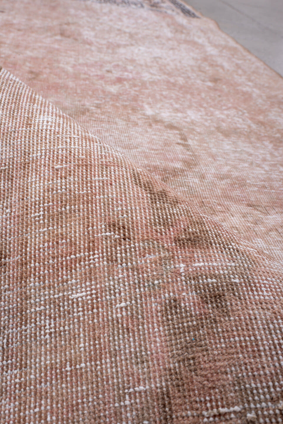 3' x 10' one-of-a-kind handmade antique Sarab runner rug. Color palette: blush, ivory, taupe, brown, rose, pink, beige, gray