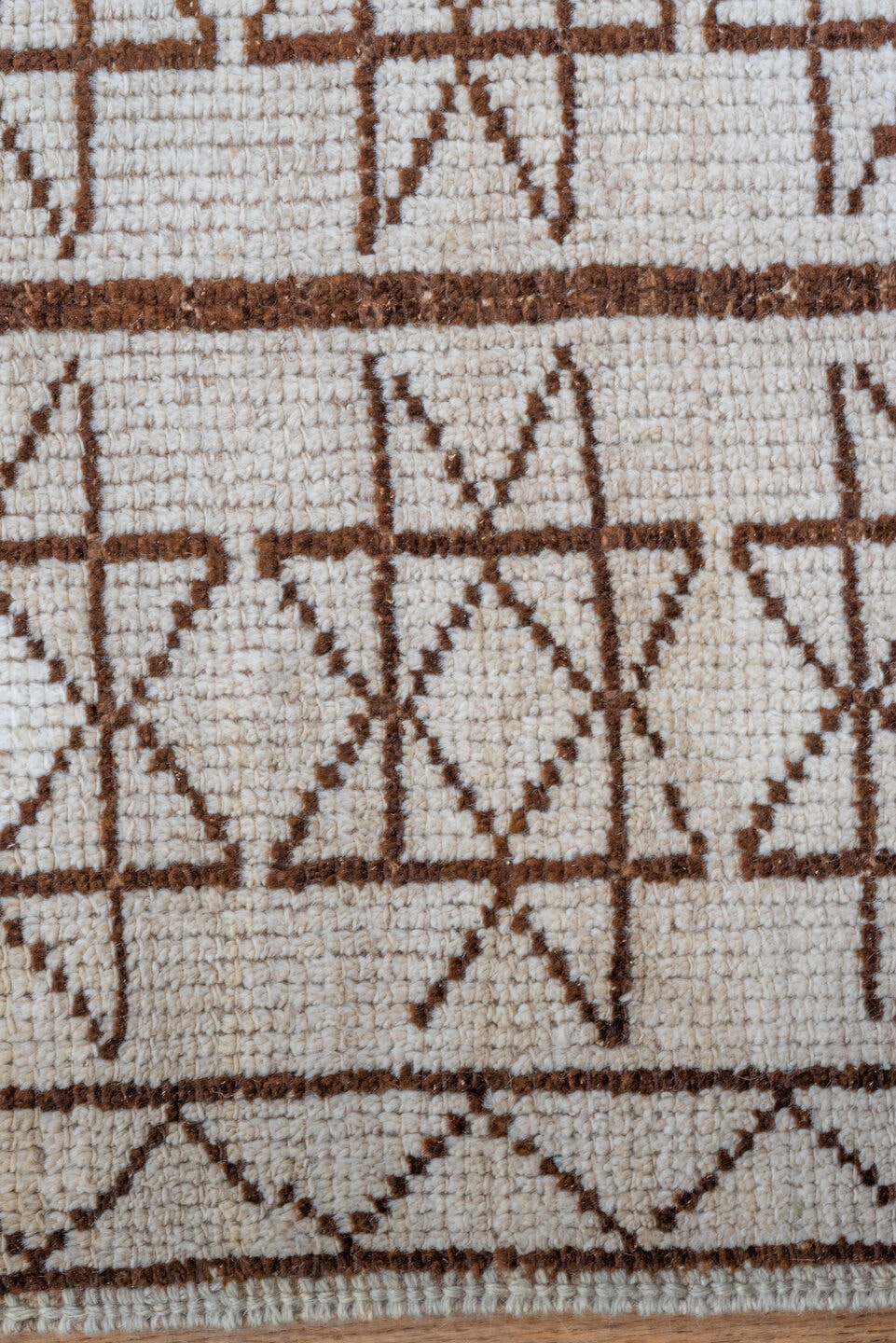 2' x 12' one-of-a-kind handmade antique Kars runner rug. Color palette: ivory, brown, taupe, beige, gray