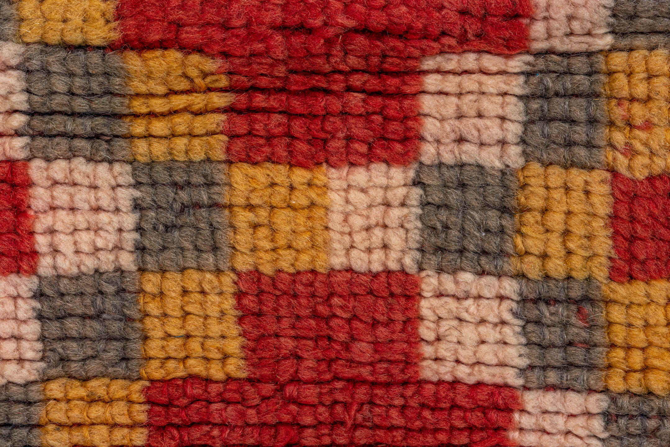 5' x 8' one-of-a-kind handmade vintage Moroccan medium size rug. Color palette: terra cotta, ivory, charcoal, gold, gray