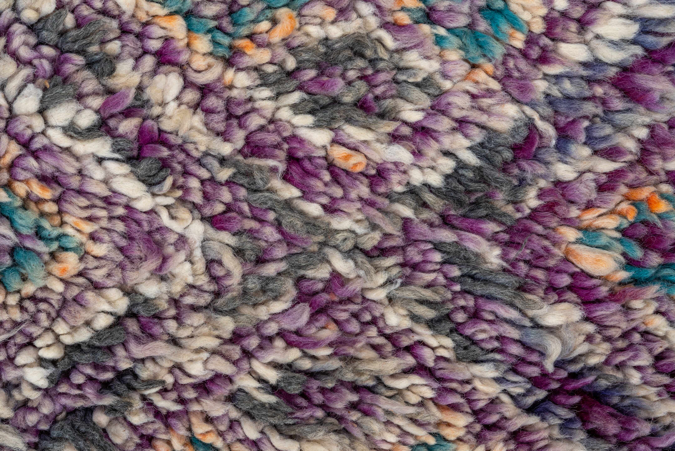 6' x 9' one-of-a-kind handmade vintage Moroccan medium size rug. Color palette: lavender, ivory, taupe, turquoise, rose