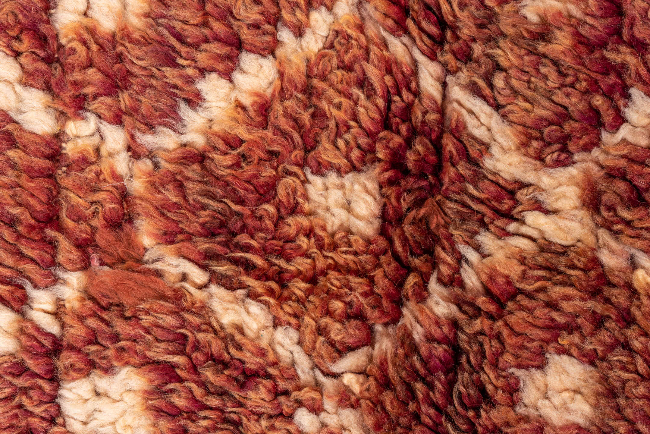 6' x 8' one-of-a-kind handmade antique Moroccan medium size rug. Color palette: terra cotta, ivory, rust, rose, charcoal