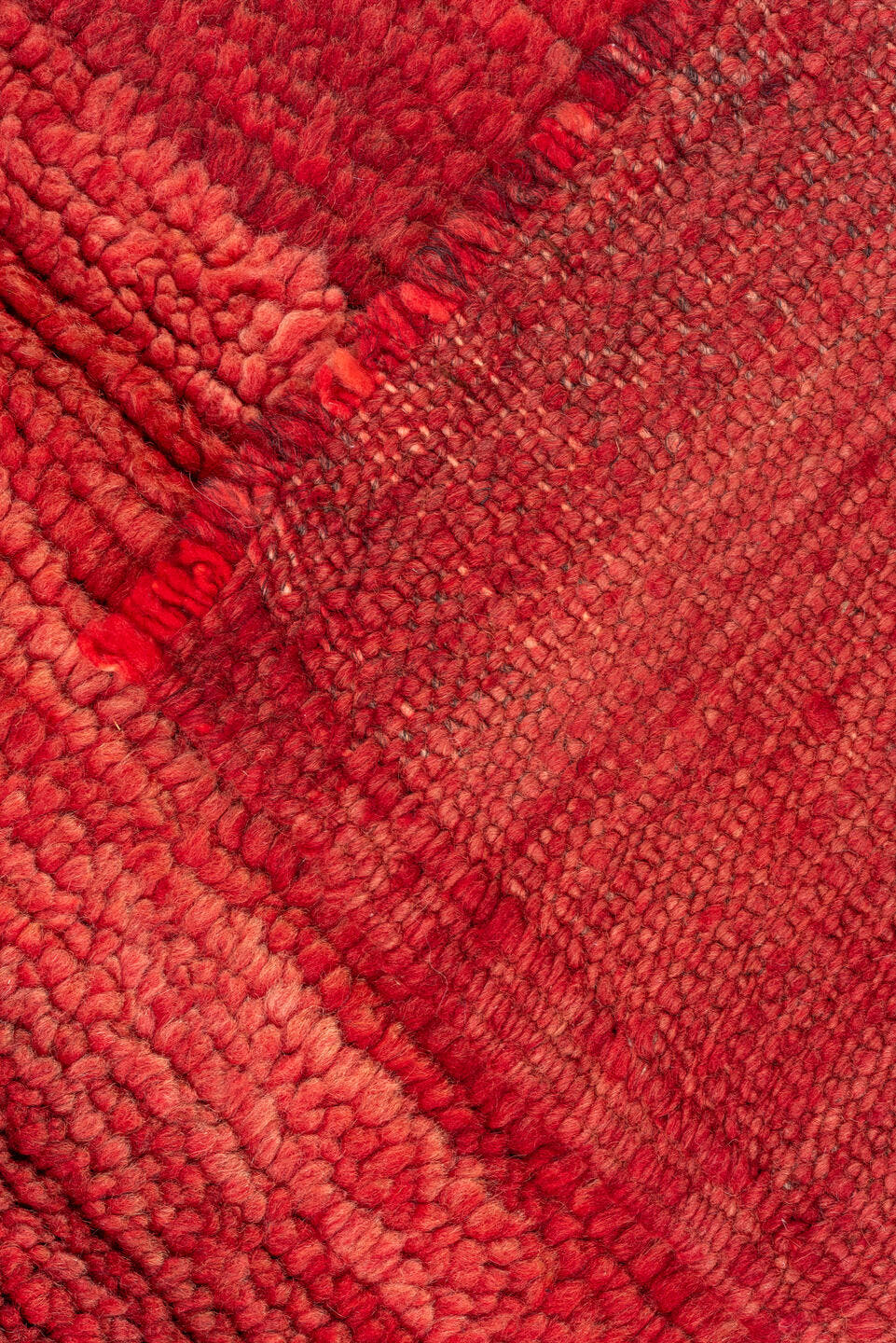 6' x 9' one-of-a-kind handmade antique Moroccan medium size rug. Color palette: red, rust, gold, pink, sage, ivory, charcoal