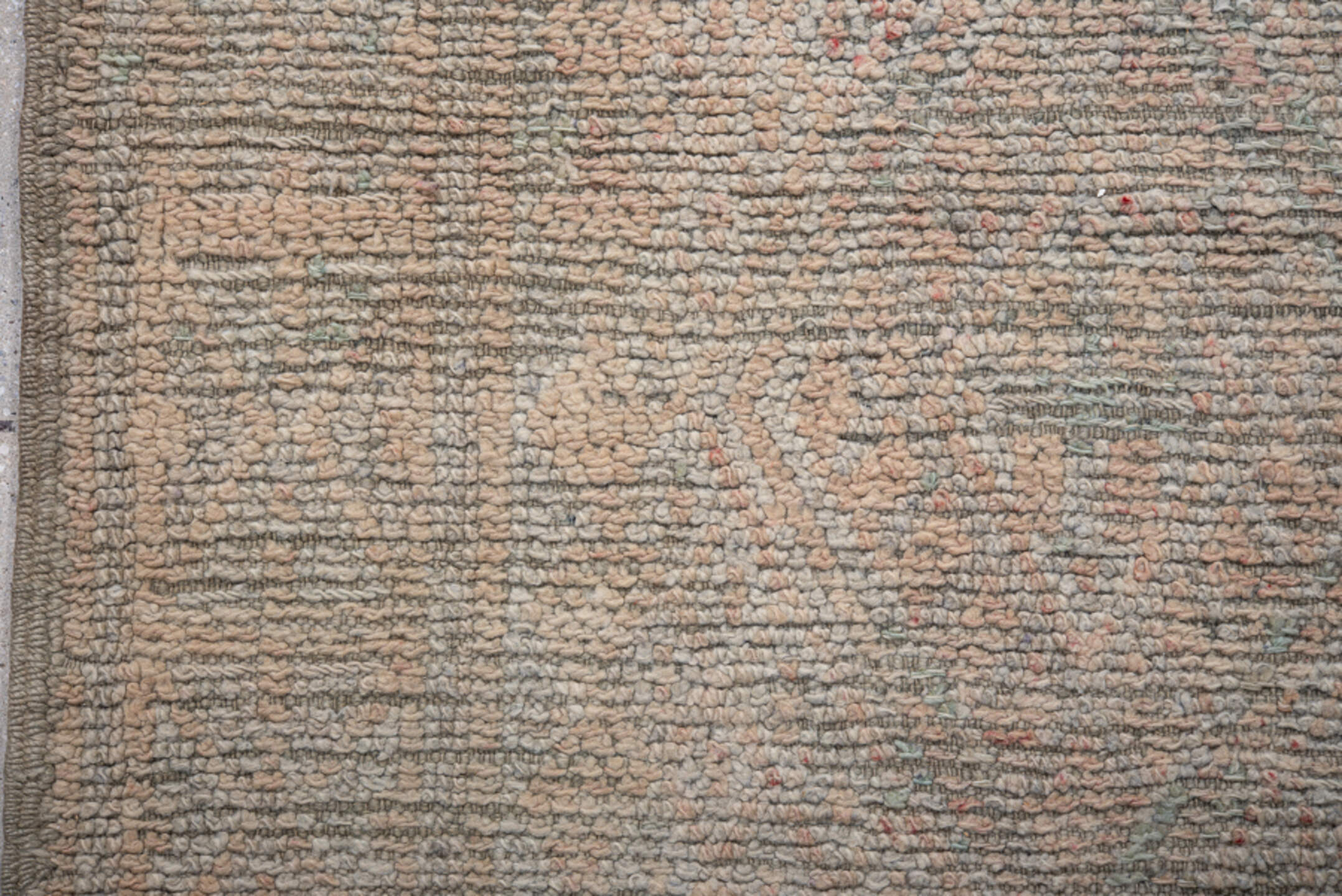 6' x 8' one-of-a-kind handmade vintage Moroccan medium size rug. Color palette: ivory, taupe, sage, blush, beige, camel