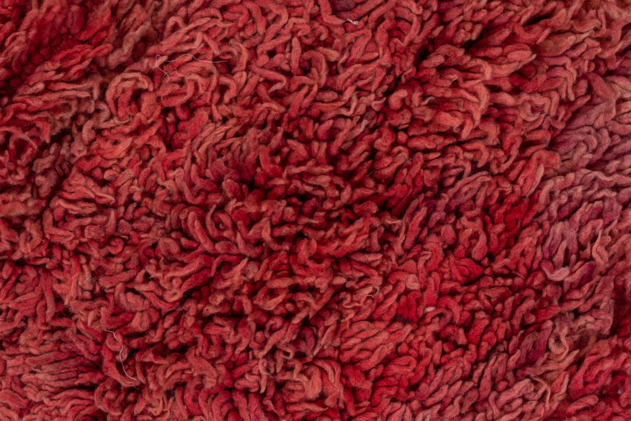 3' x 8' one-of-a-kind handmade vintage Moroccan runner rug. Color palette: red, crimson, rose, terra cotta, pink, terracotta
