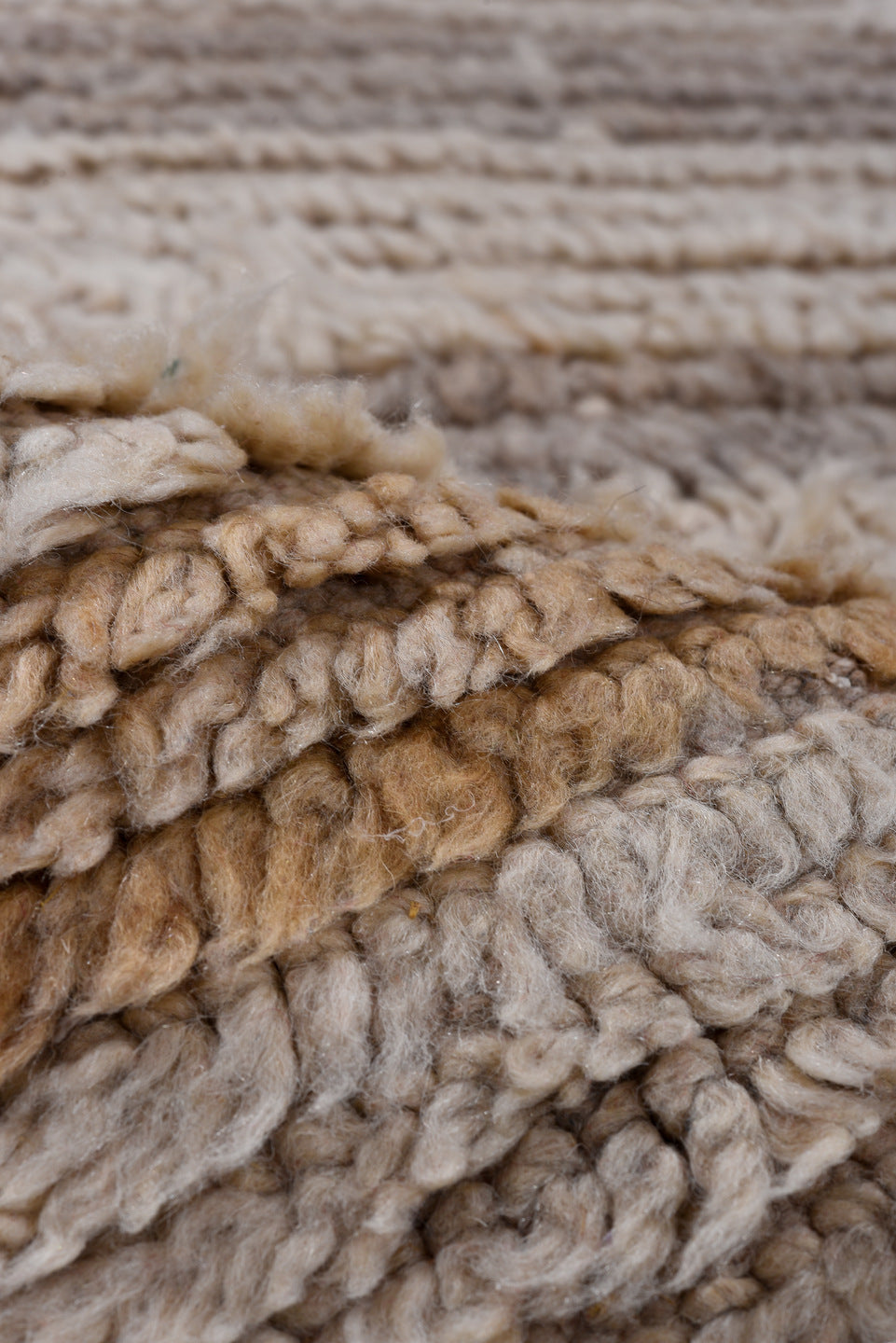 2' x 4' one-of-a-kind handmade vintage Moroccan small size rug. Color palette: ivory, beige, taupe, camel, greige, gray