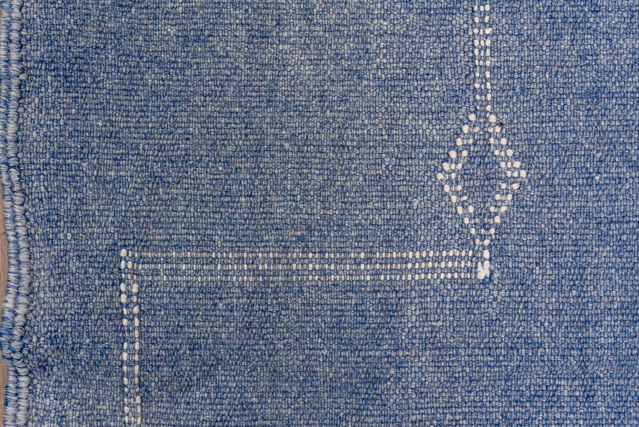 5' x 8' one-of-a-kind handmade vintage Cactus Kilim medium size rug. Color palette: faded blue, ivory, taupe, slate, blue