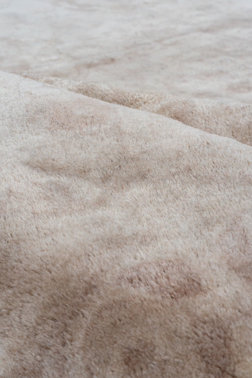 9' x 11' one-of-a-kind handmade antique Hooked large size rug. Color palette: ivory, taupe, beige, camel, brown, gray