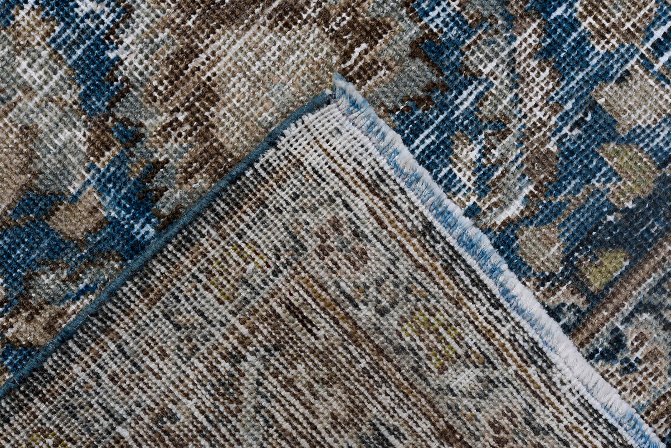 8' x 11' one-of-a-kind handmade antique Tabriz large size rug. Color palette: blue, ivory, taupe, rust, sage, rose, brown