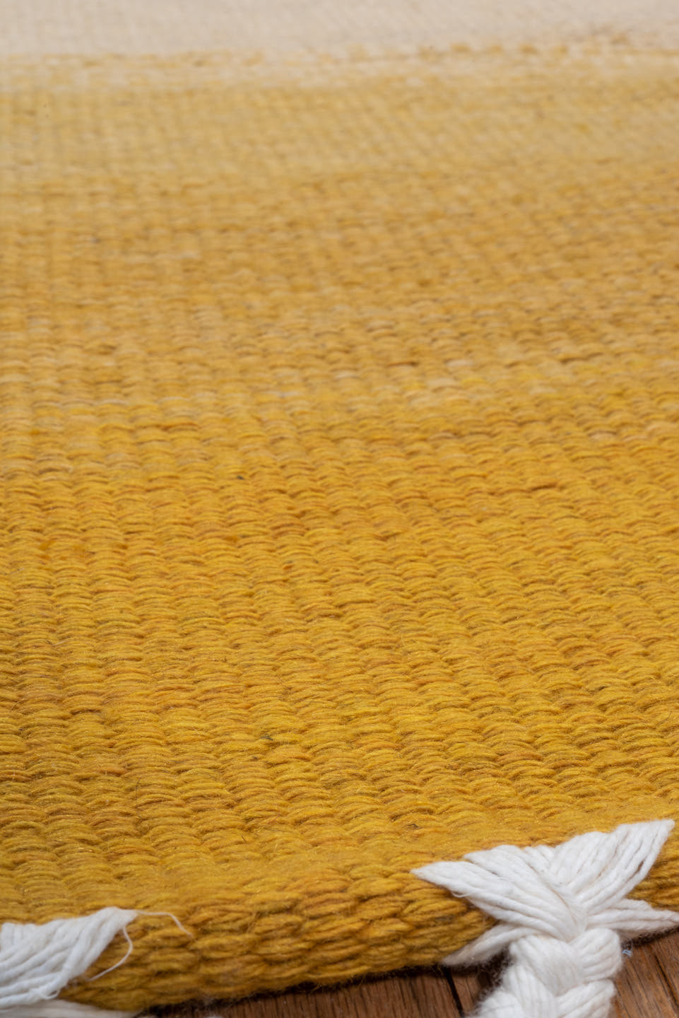 4' x 6' one-of-a-kind handmade vintage Flatweave small size rug. Color palette: gold, ivory, ochre, cream, brown