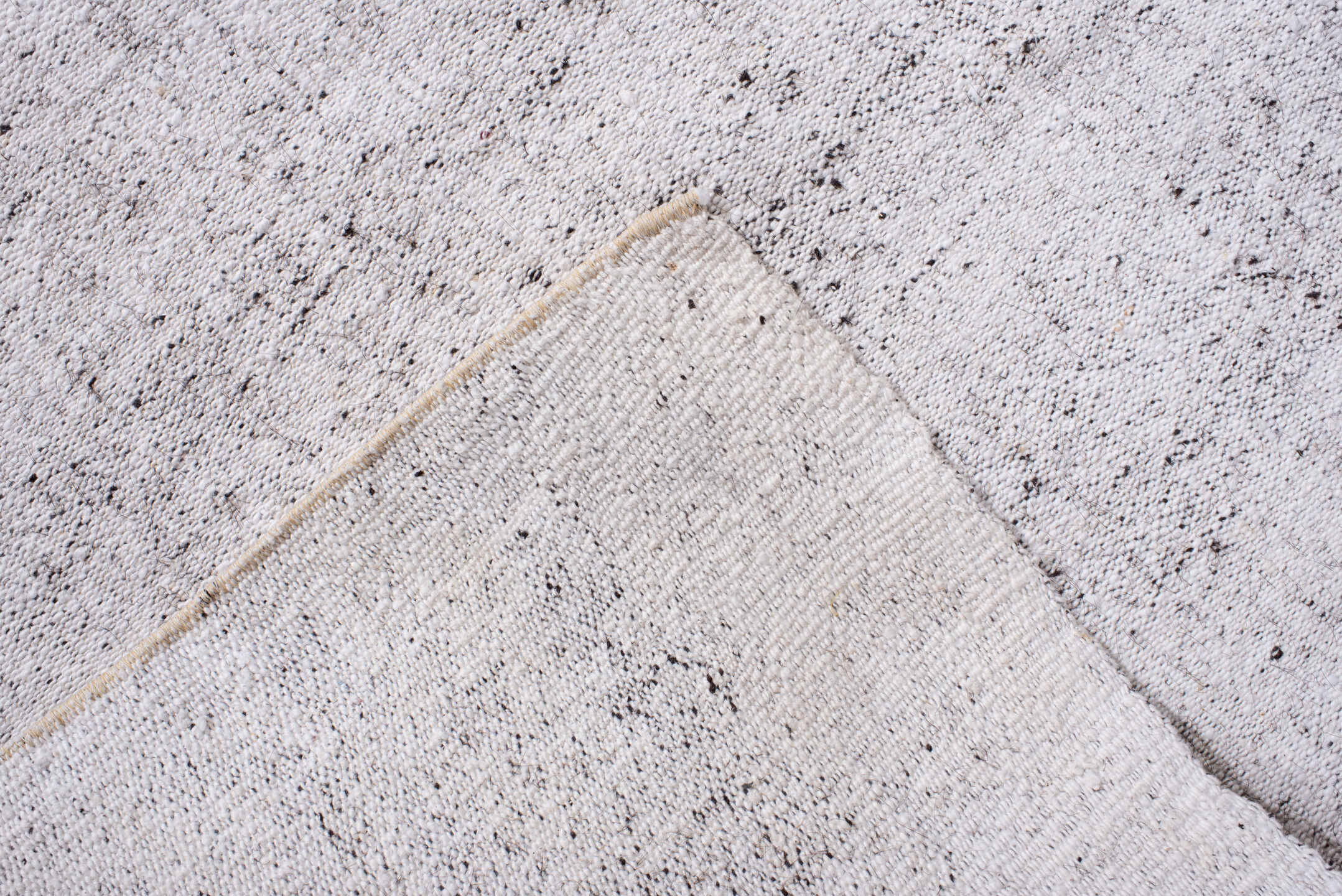 7' x 7' one-of-a-kind handmade antique Flatweave rug. Color palette: ivory, cream, taupe, pale gray, beige, gray, light gray