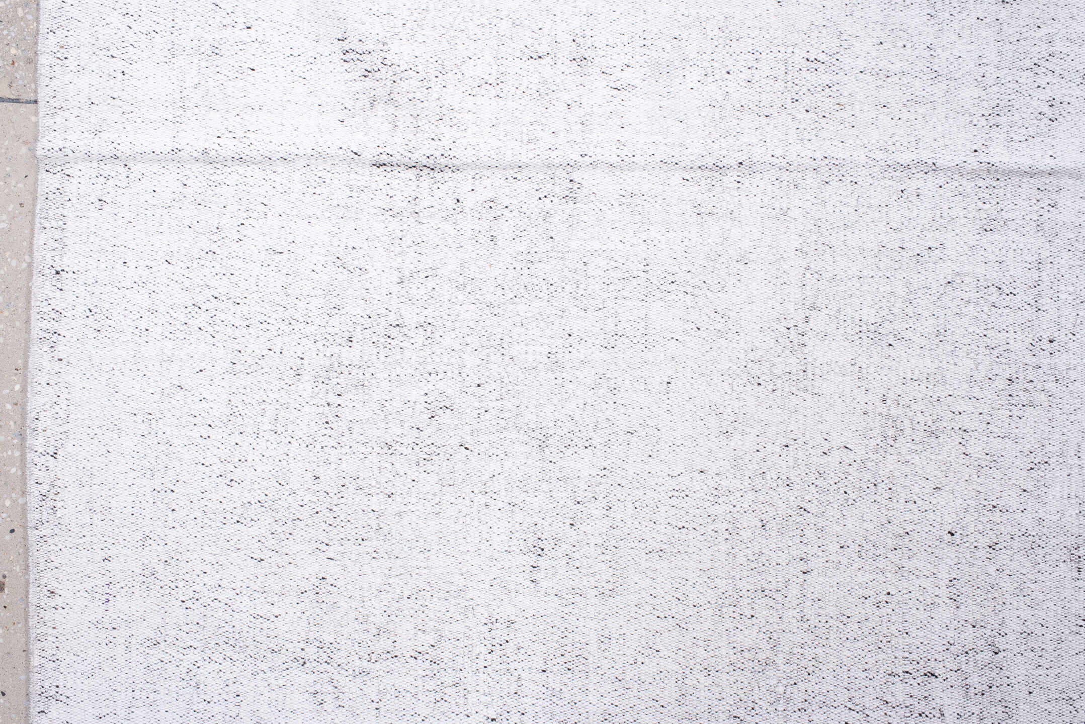10' x 12' one-of-a-kind handmade antique Flatweave large size rug. Color palette: ivory, cream, pale gray, light gray