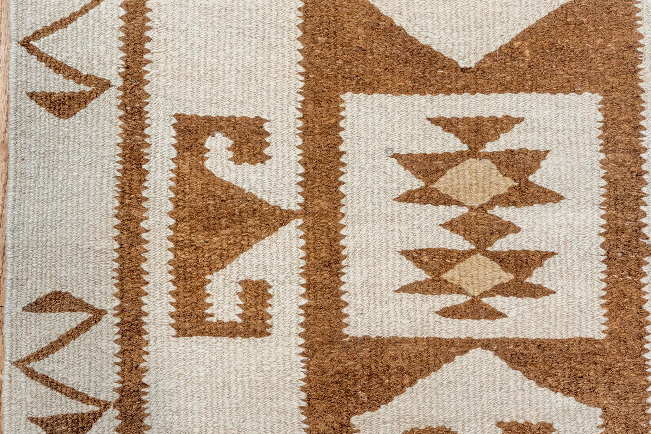 3' x 11' one-of-a-kind handmade antique Kilim runner rug. Color palette: ivory, camel, taupe, brown, beige, gray