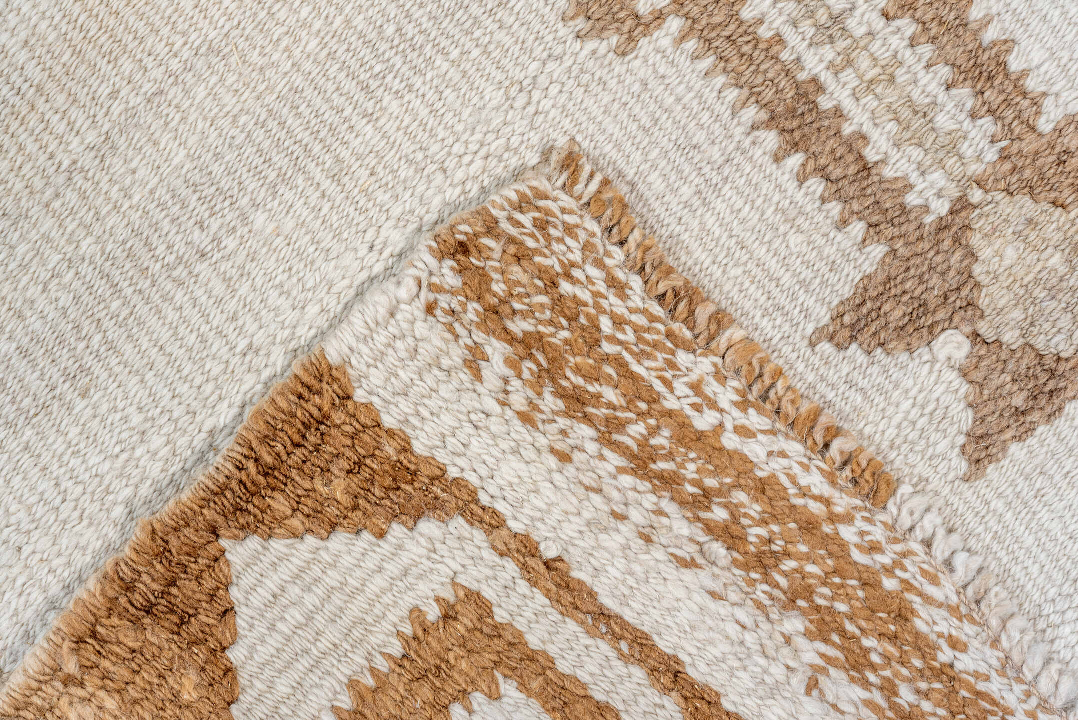 3' x 12' one-of-a-kind handmade vintage Kilim runner rug. Color palette: ivory, taupe, beige, camel, sand, gray