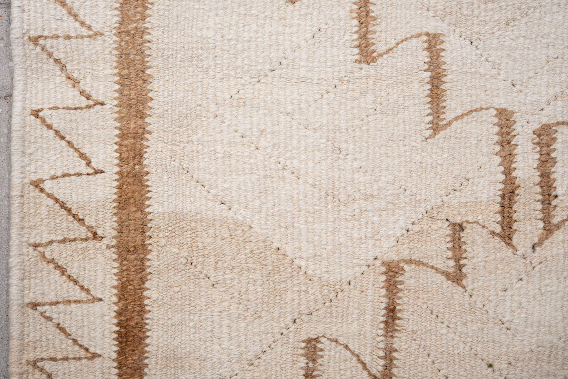 3' x 11' one-of-a-kind handmade antique Kilim runner rug. Color palette: ivory, camel, taupe, brown, beige, gray