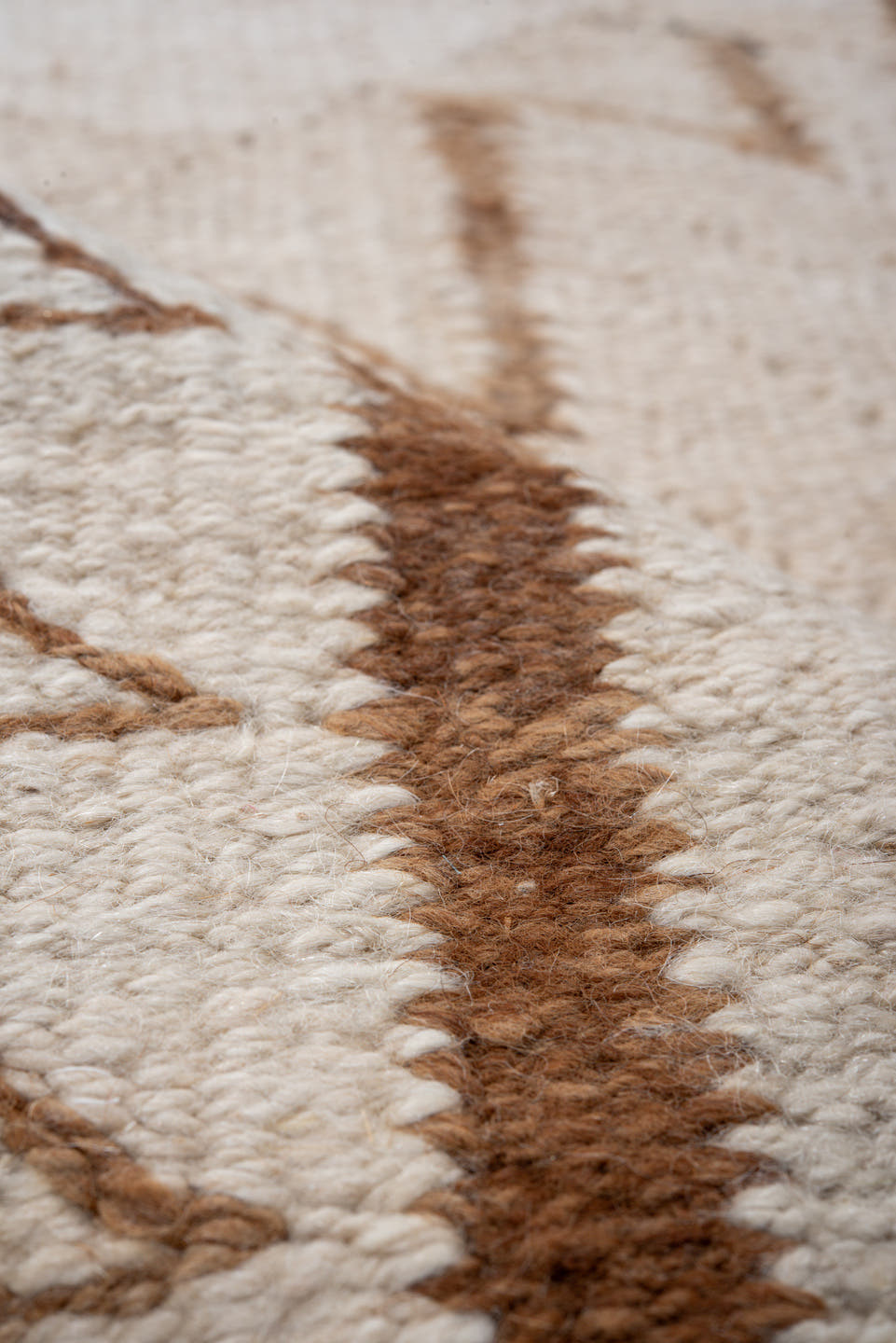 3' x 11' one-of-a-kind handmade antique Kilim runner rug. Color palette: ivory, camel, taupe, brown, beige, gray