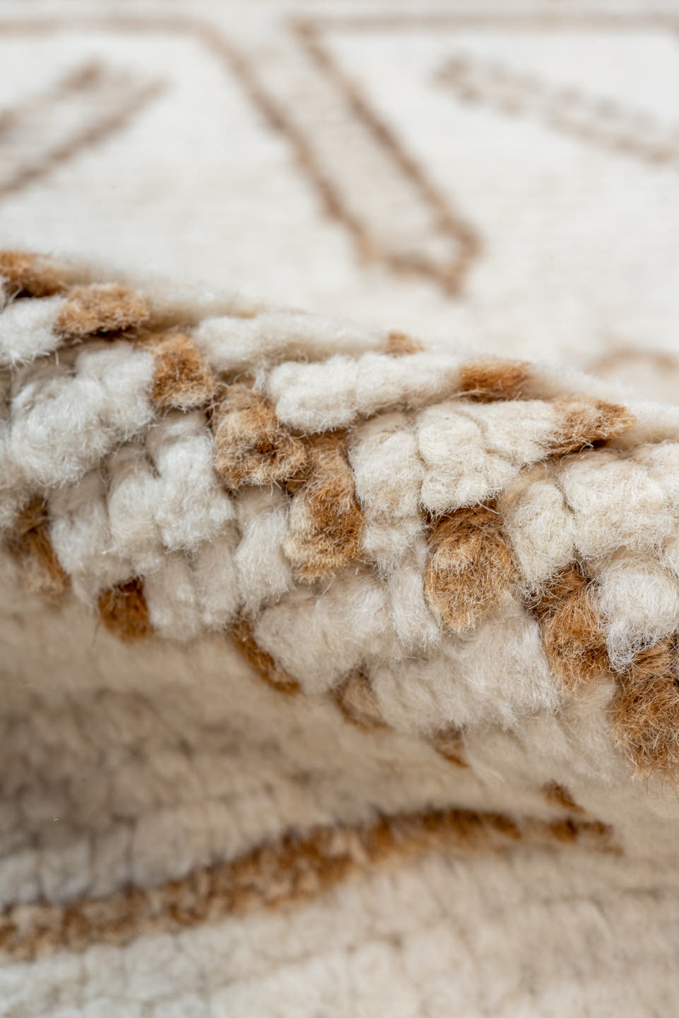 3' x 11' one-of-a-kind handmade vintage Kars runner rug. Color palette: ivory, camel, taupe, beige, gray