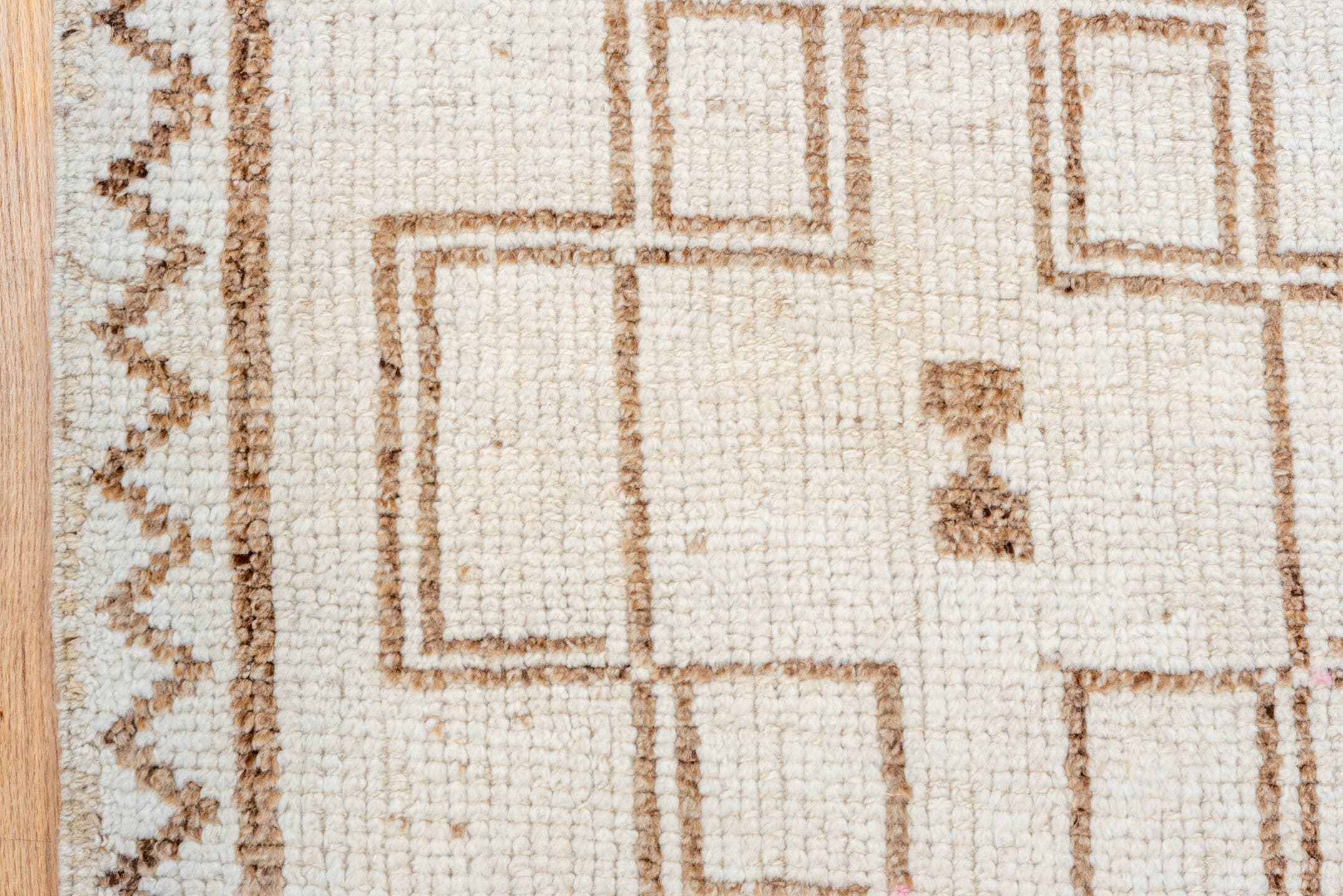 2' x 10' one-of-a-kind handmade vintage Kars runner rug. Color palette: ivory, taupe, brown, beige, gray