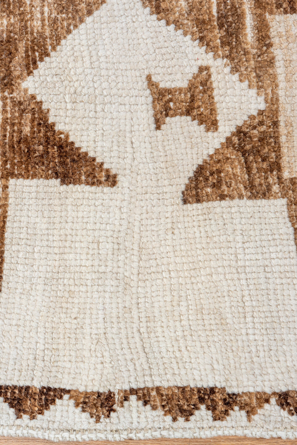 3' x 11' one-of-a-kind handmade vintage Kars runner rug. Color palette: ivory, taupe, brown, camel, beige, gray