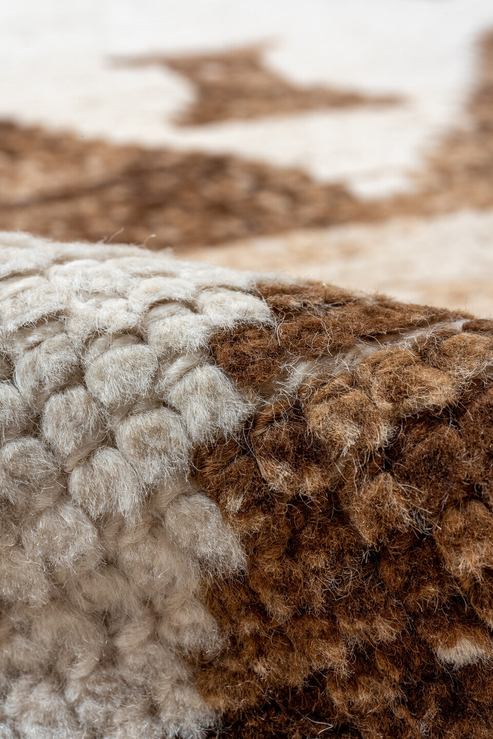 3' x 11' one-of-a-kind handmade vintage Kars runner rug. Color palette: brown, gray, light gray, linen, off-white, old lace