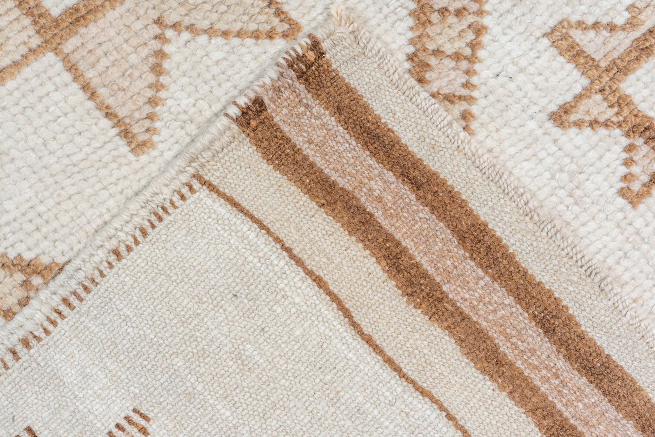 3' x 14' one-of-a-kind handmade antique Kars runner rug. Color palette: ivory, camel, taupe, beige, gray