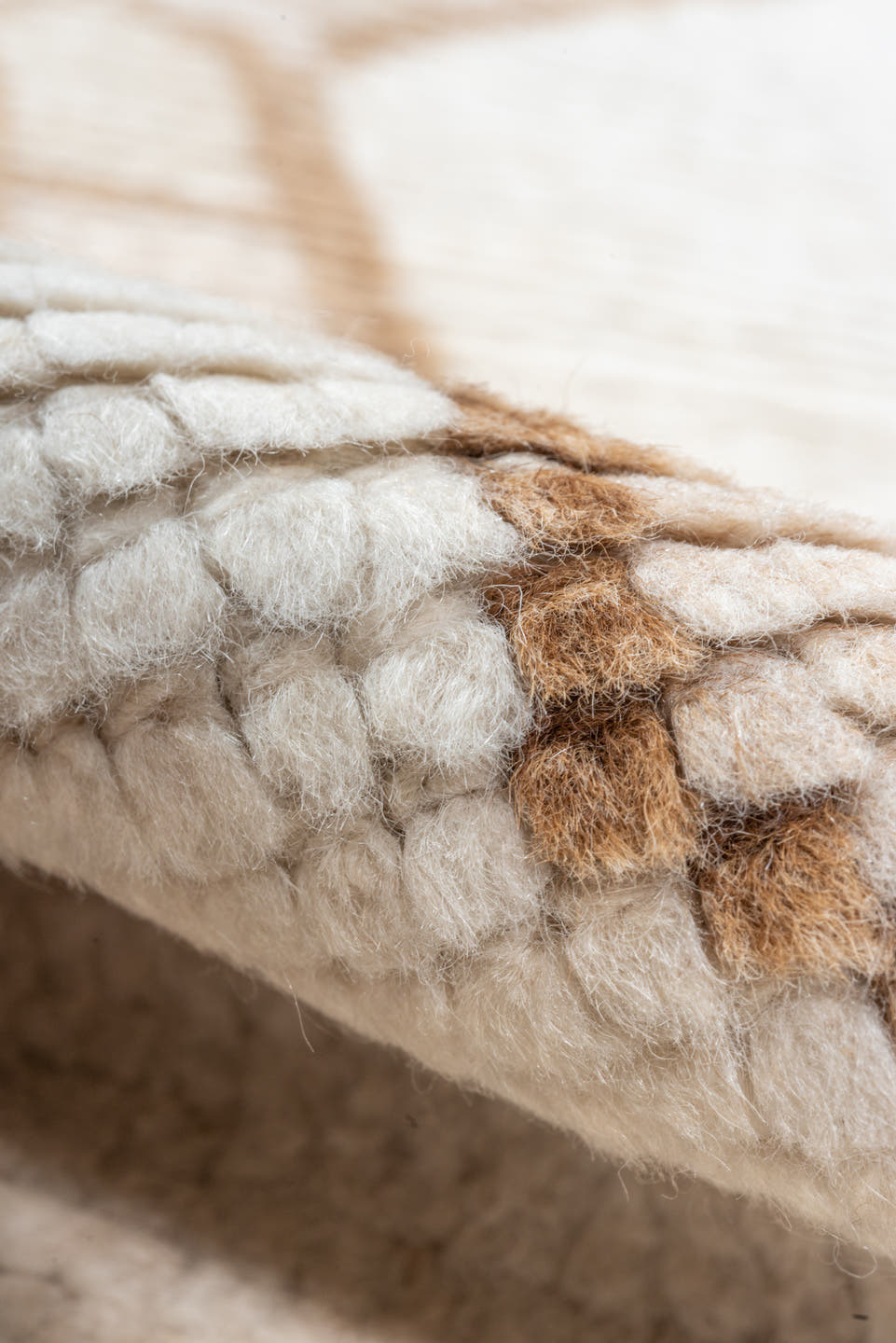 3' x 14' one-of-a-kind handmade antique Kars runner rug. Color palette: ivory, camel, taupe, beige, gray