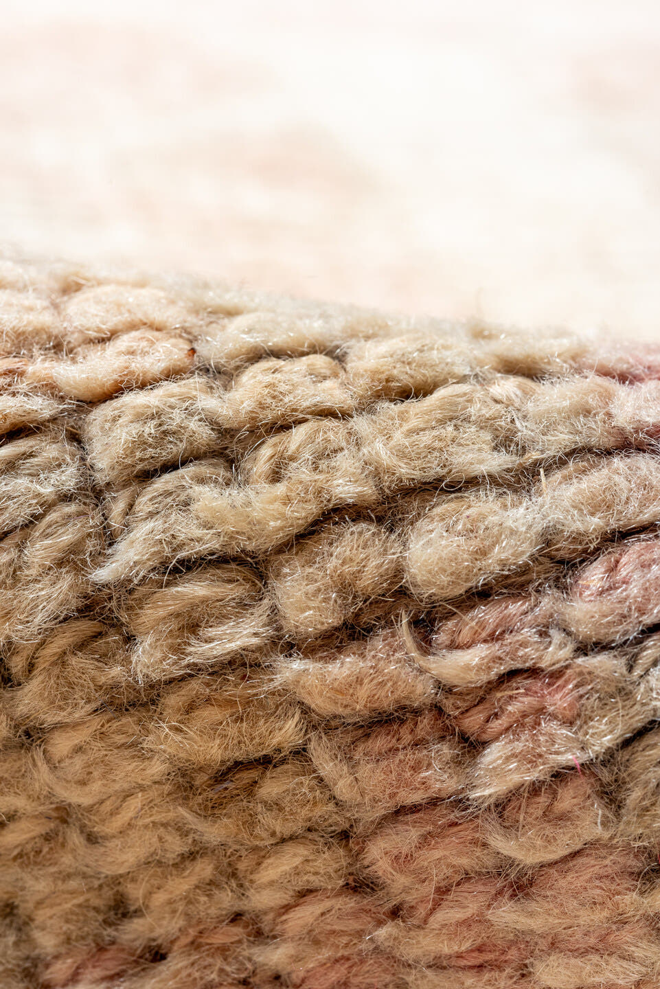2' x 12' one-of-a-kind handmade vintage Kars runner rug. Color palette: blush, ivory, taupe, sand, pale rose, greige, camel