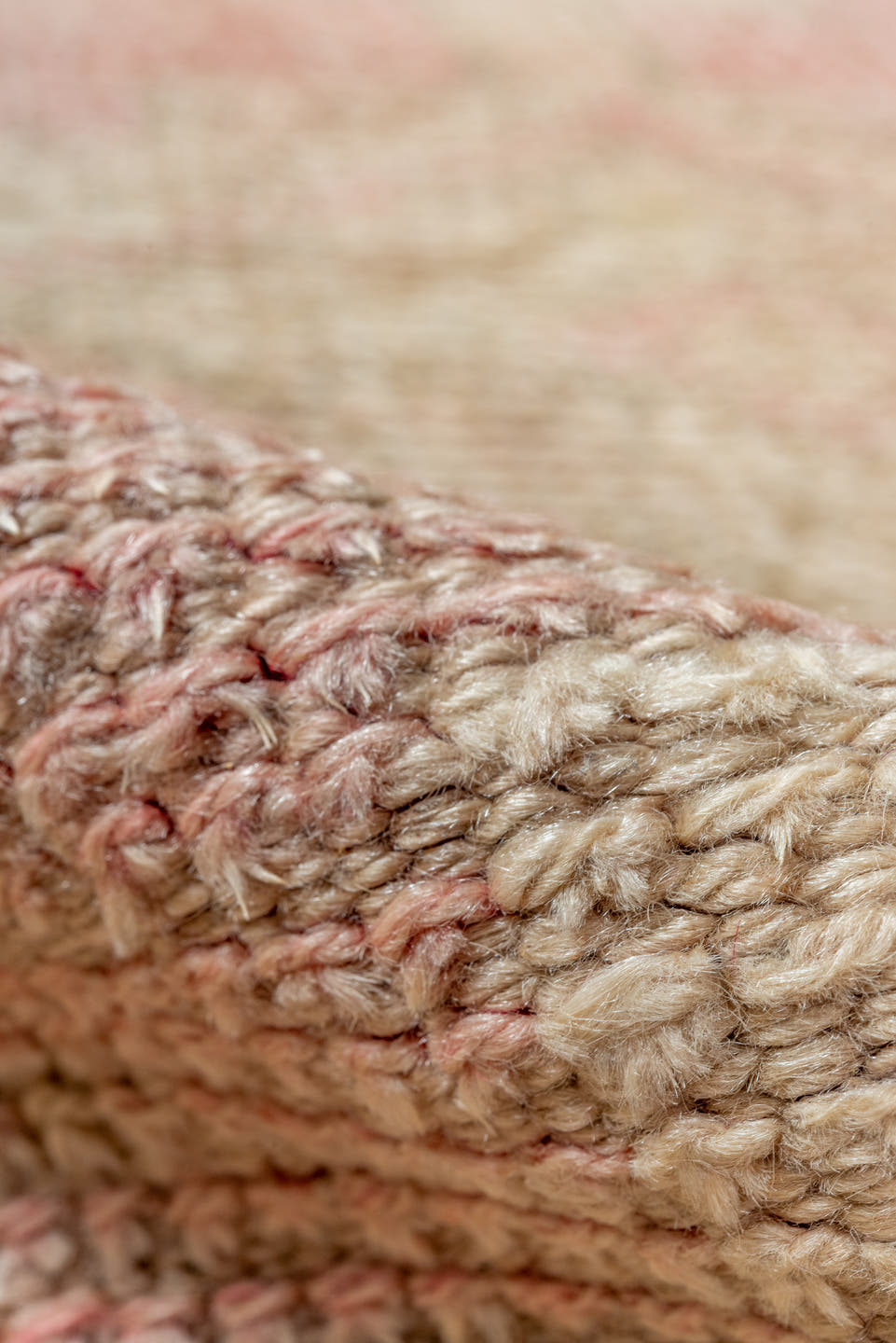 2' x 10' one-of-a-kind handmade antique Kars runner rug. Color palette: blush, ivory, cream, taupe, rose, camel, pink, beige