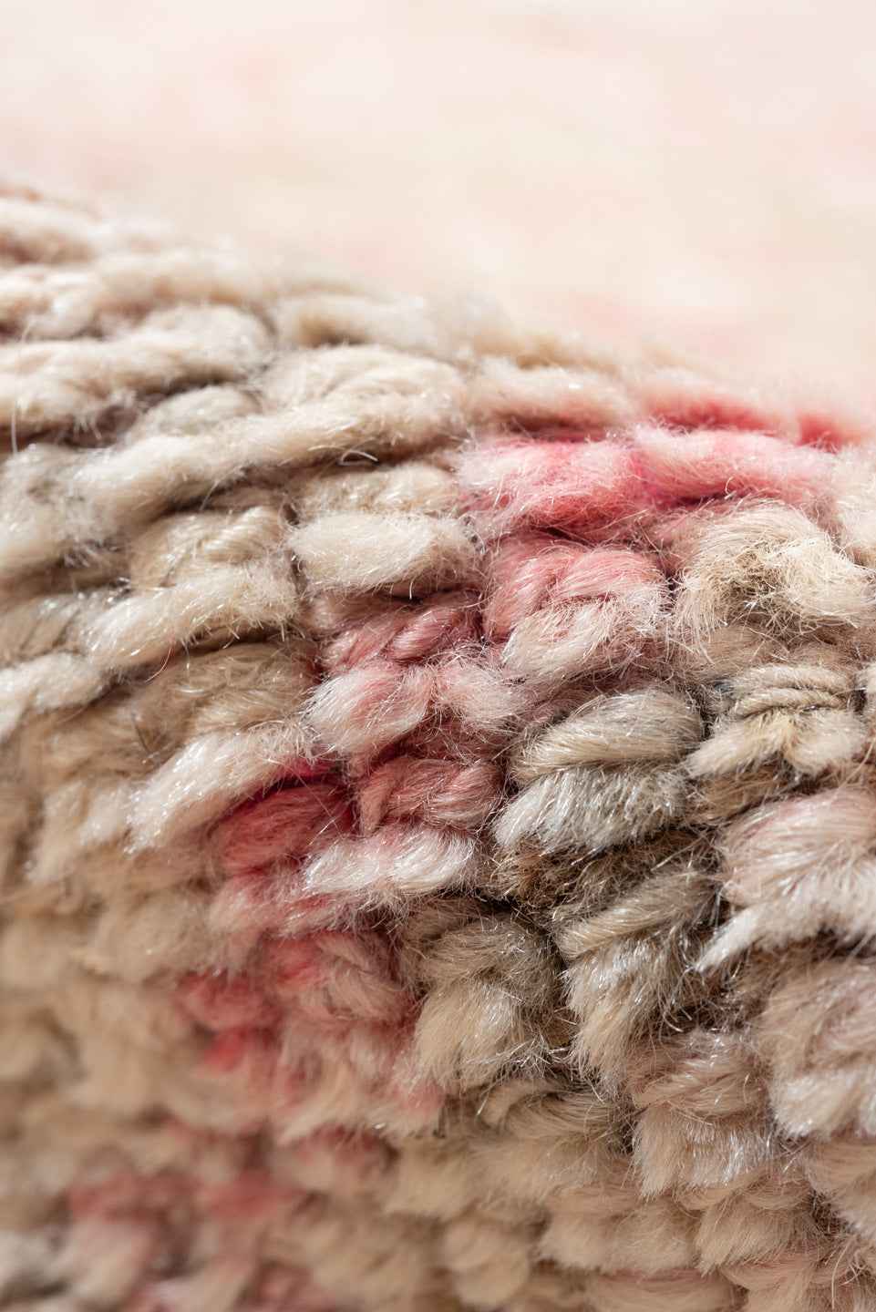 3' x 10' one-of-a-kind handmade vintage Kars runner rug. Color palette: antiquewhite, brown, linen, misty rose, off-white