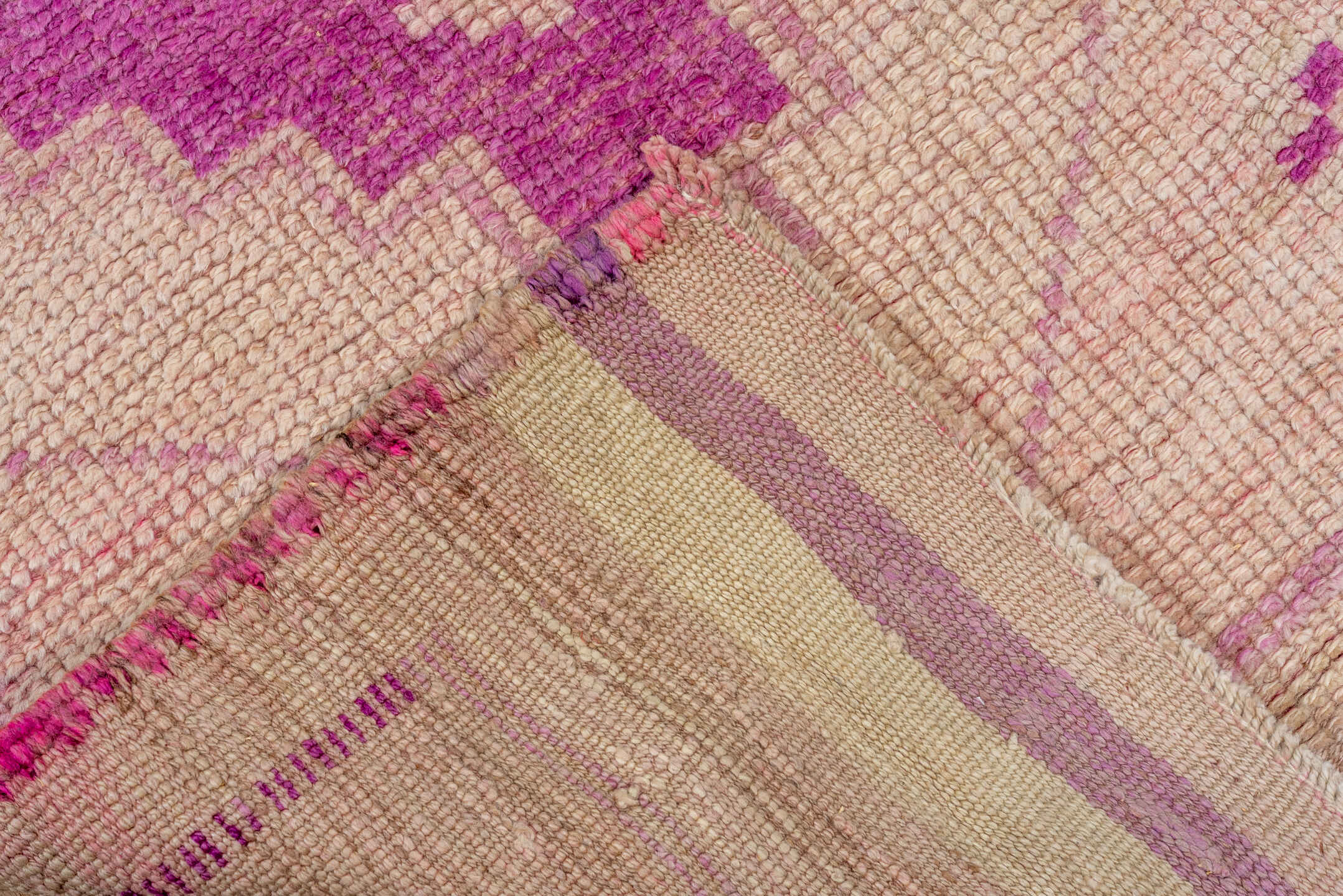 2' x 11' one-of-a-kind handmade antique Kars runner rug. Color palette: blush, ivory, lavender, rose, taupe, pink