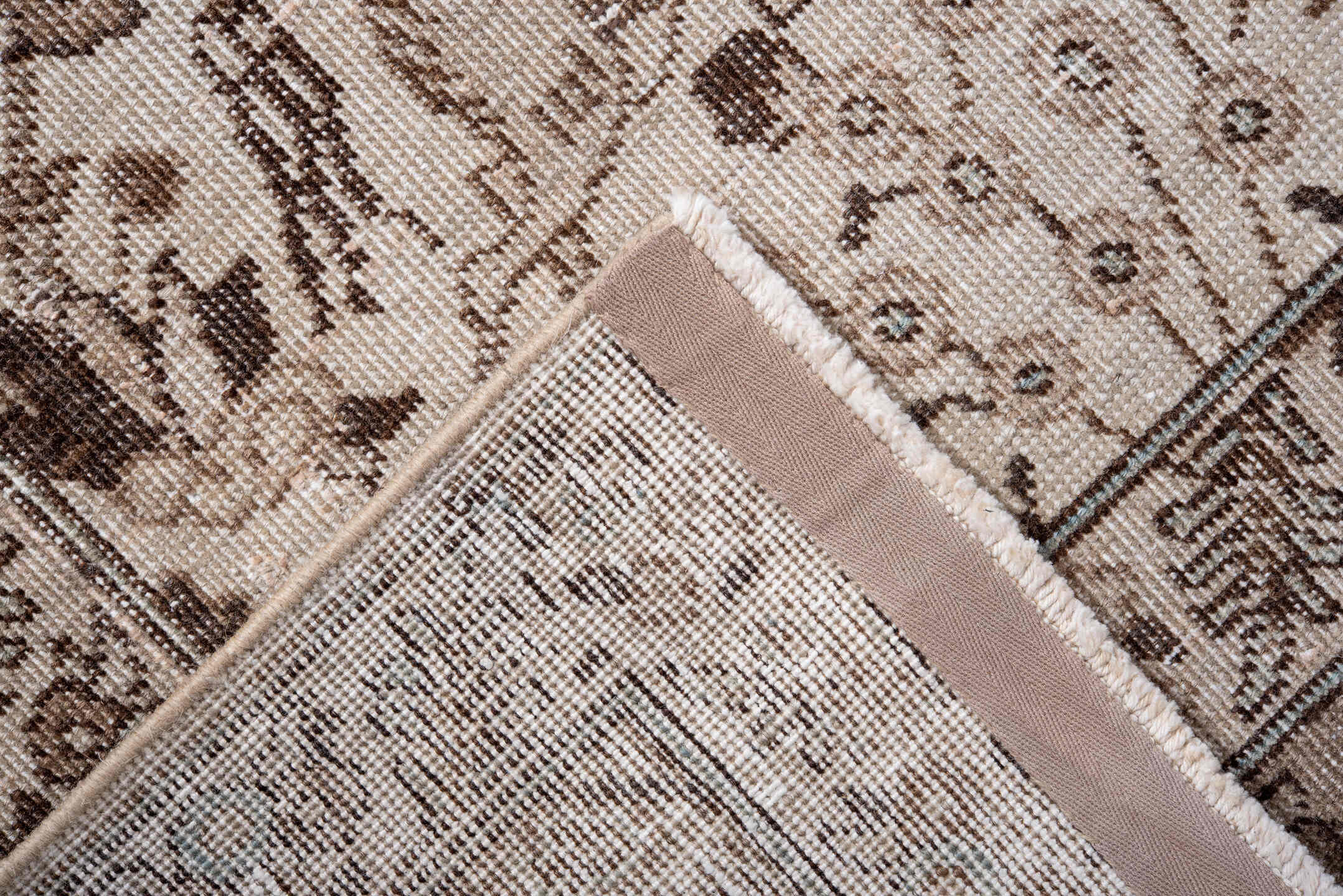 8' x 10' one-of-a-kind handmade vintage Tabriz large size rug. Color palette: gray, light gray, linen, off-white, pink