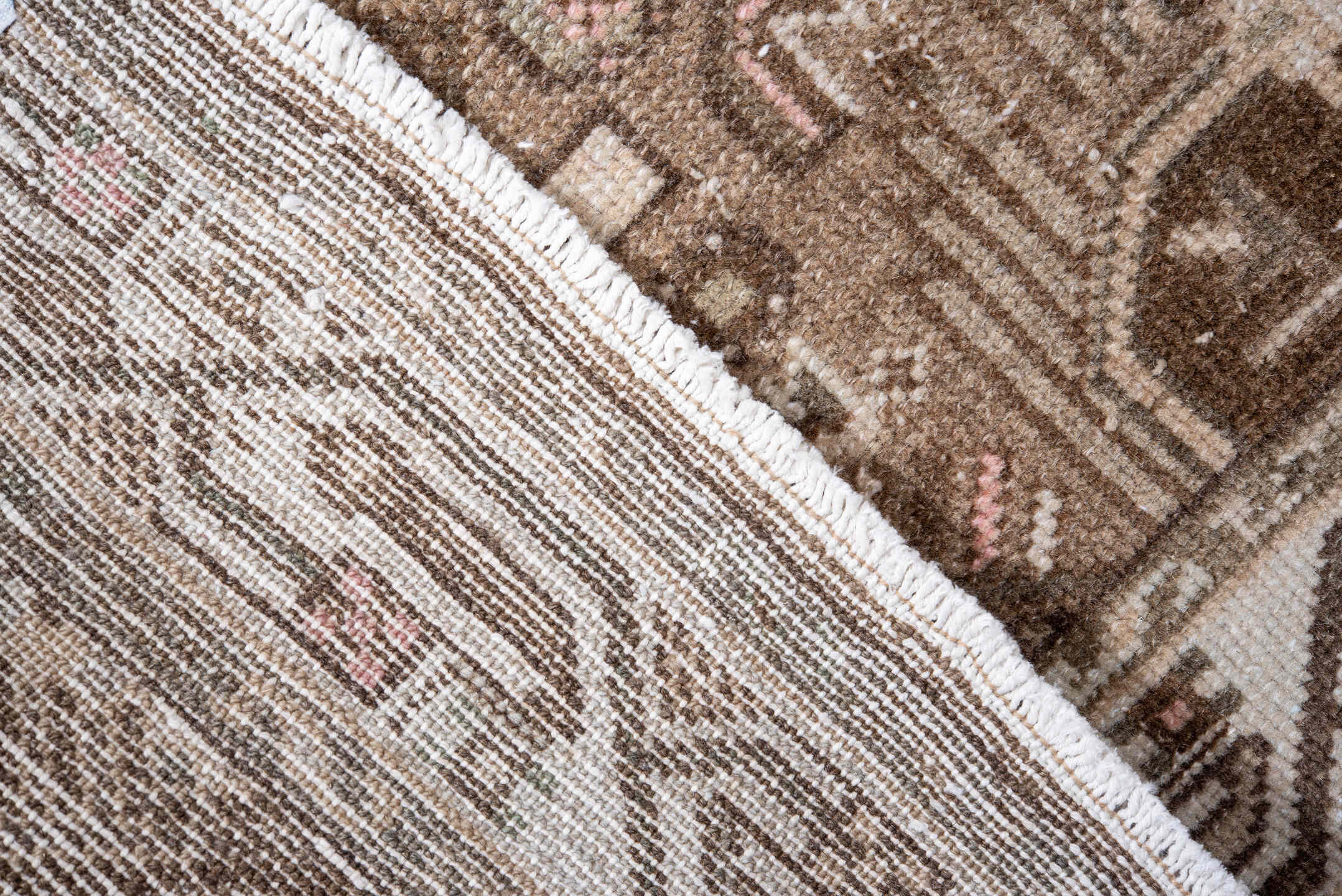 2' x 3' one-of-a-kind handmade vintage Hamadan small size rug. Color palette: brown, gainsboro, gray, light gray, off-white