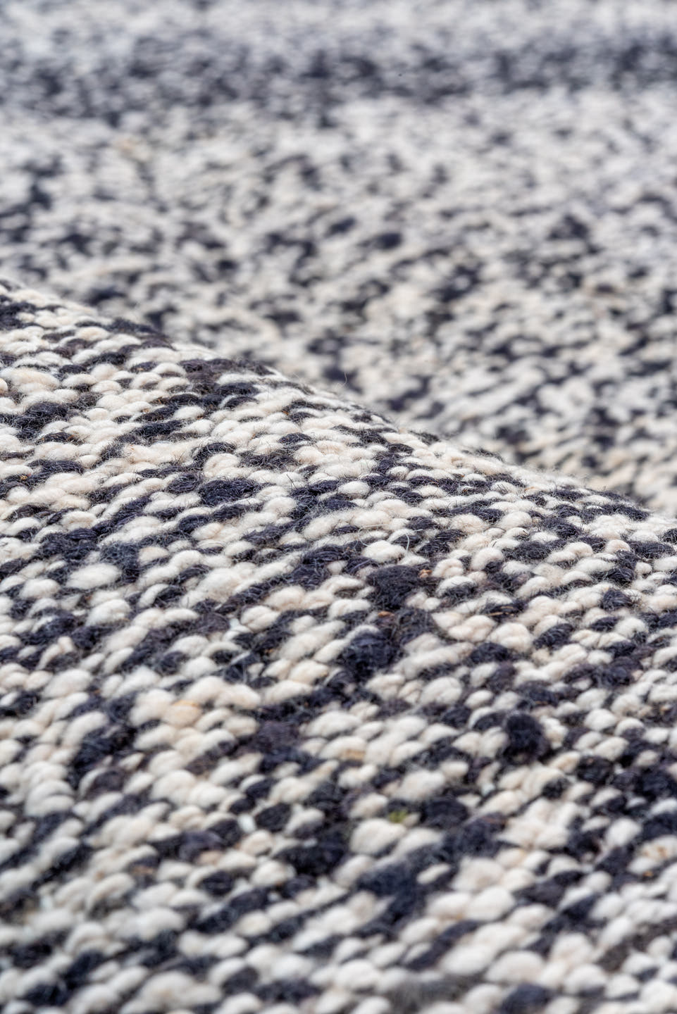 9' x 12' one-of-a-kind handmade vintage Kilim large size rug. Color palette: gray, charcoal, ivory, taupe, black, beige