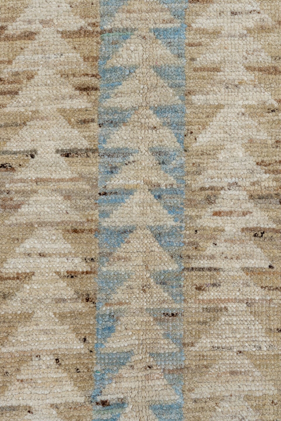 5' x 7' one-of-a-kind handmade vintage Moroccan rug. Color palette: ivory, sand, taupe, sky_blue, aqua, pale_lavender, camel