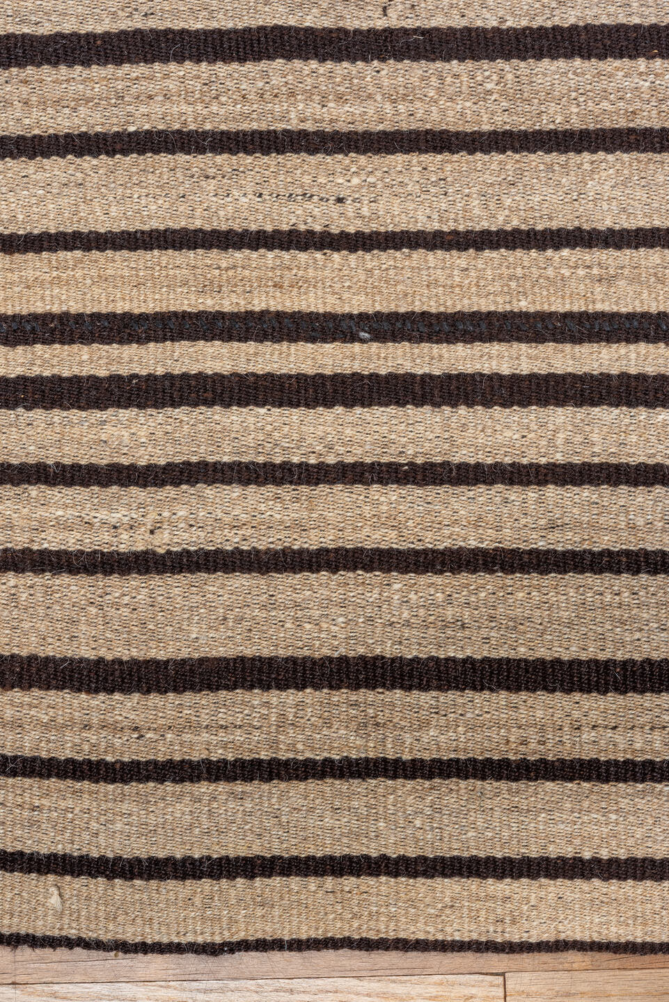 5' x 7' one-of-a-kind handmade vintage Kilim rug. Color palette: beige, dark_brown, ivory, brown