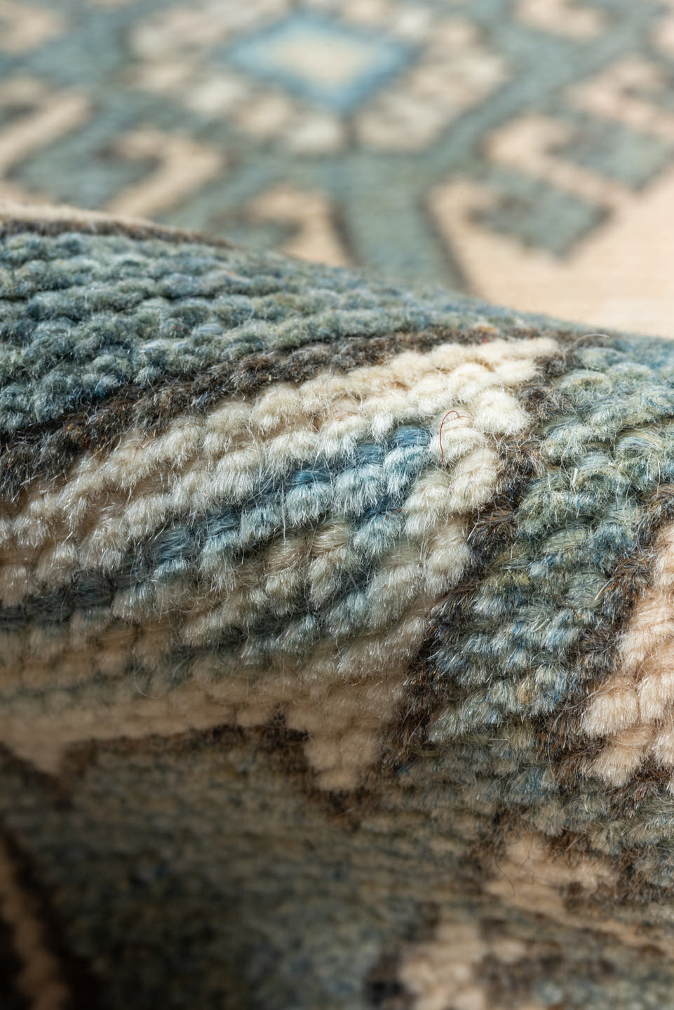 2' x 11' one-of-a-kind handmade antique Oushak runner rug. Color palette: ivory, aqua, taupe, beige, slate, camel, teal