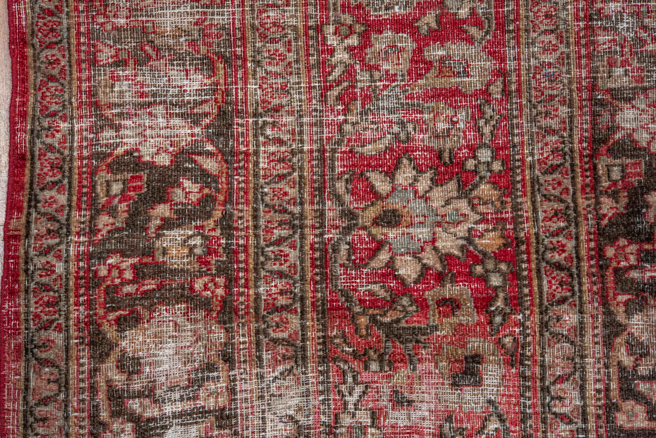 10' x 15' one-of-a-kind handmade antique Khorassan oversize rug. Color palette: rose, ivory, brown, dusty pink, taupe