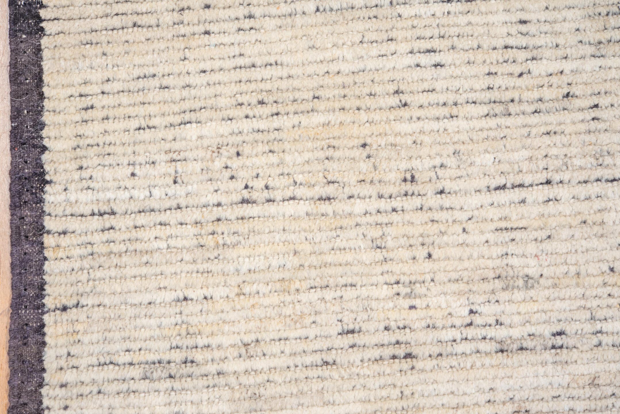 9' x 12' one-of-a-kind handmade vintage Tulu large size rug. Color palette: ivory, charcoal, taupe, gray, black, beige