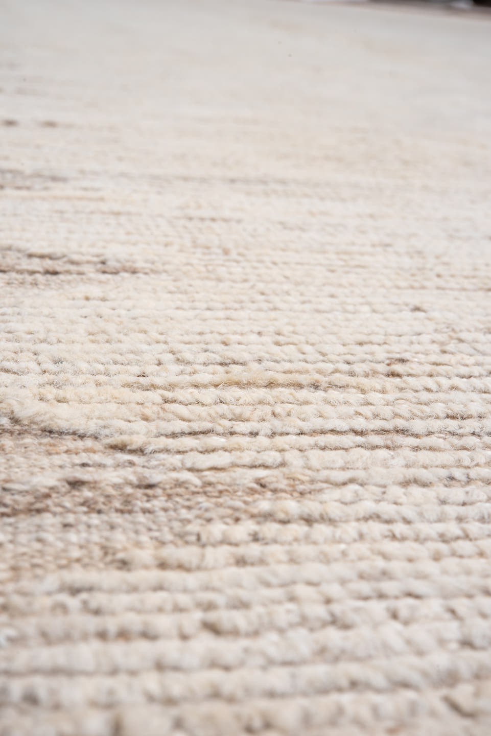 11' x 15' one-of-a-kind handmade vintage Tulu oversize rug. Color palette: ivory, cream, taupe, beige, camel, gray