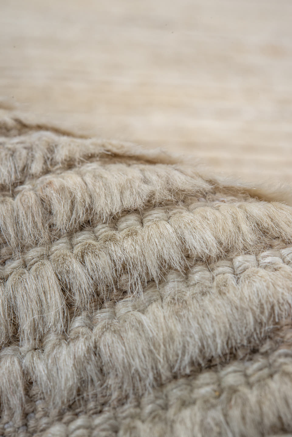 3' x 10' one-of-a-kind handmade vintage Tulu runner rug. Color palette: ivory, cream, beige, taupe, gray