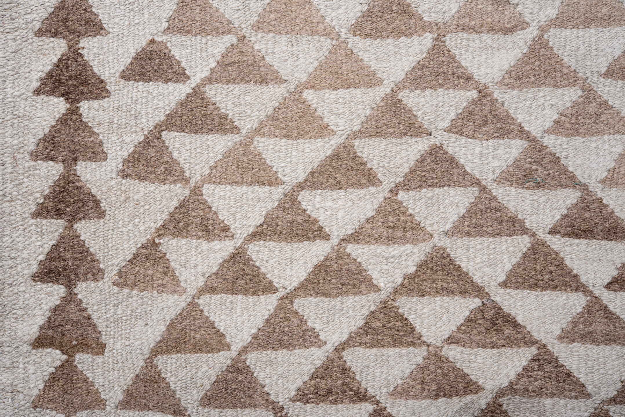 2' x 11' one-of-a-kind handmade antique Kilim runner rug. Color palette: ivory, taupe, beige, camel, gray