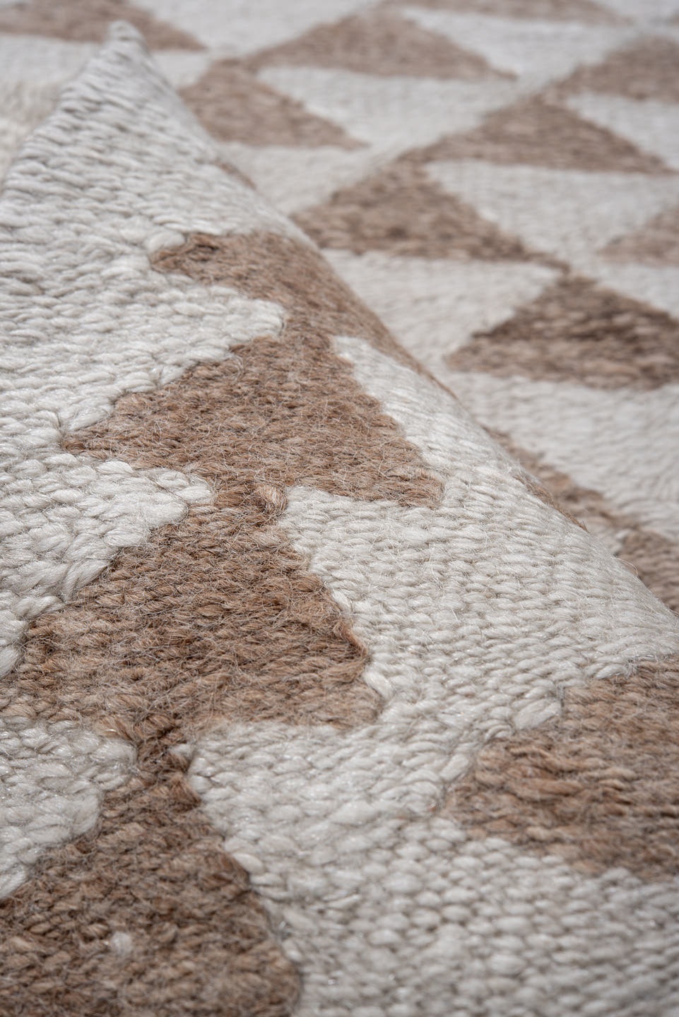 2' x 11' one-of-a-kind handmade antique Kilim runner rug. Color palette: ivory, taupe, beige, camel, gray