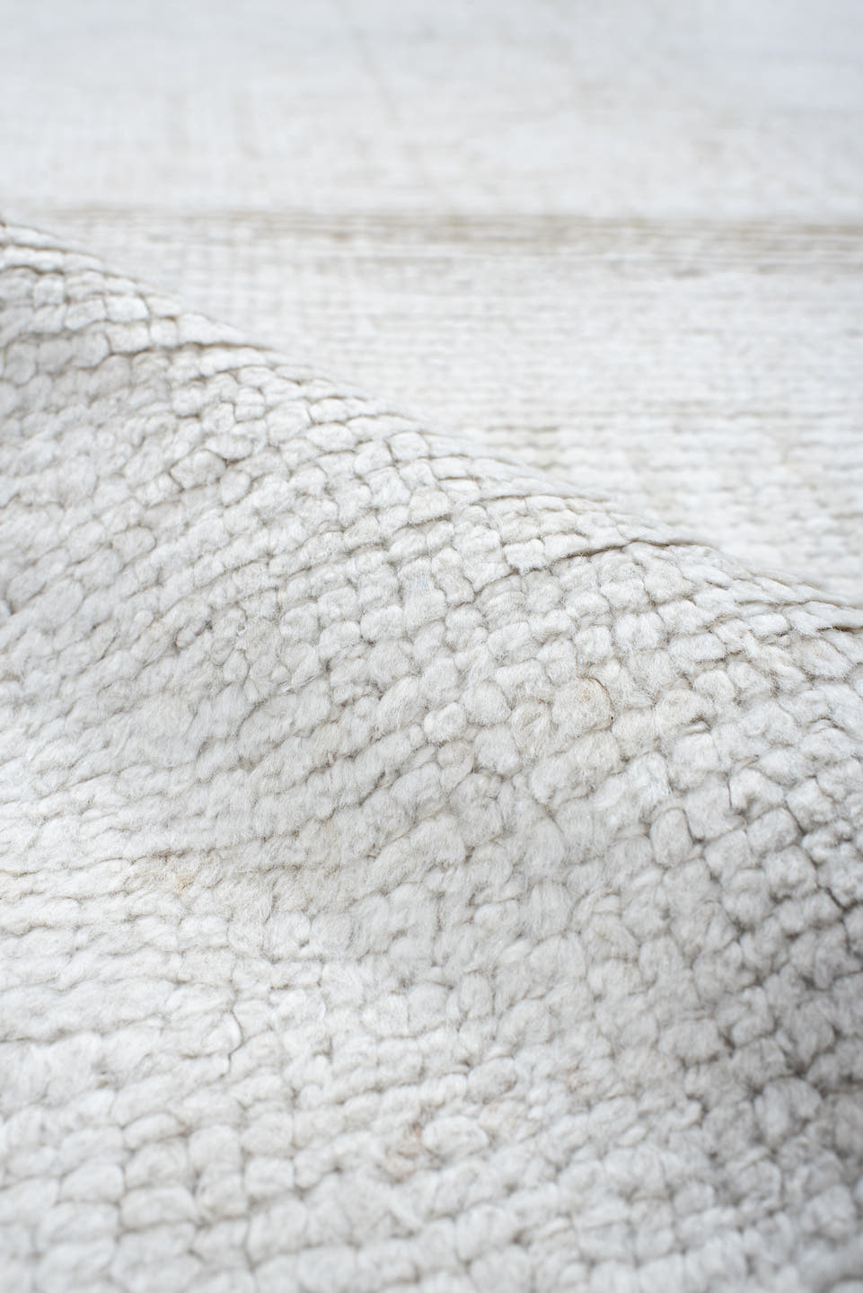 3' x 10' one-of-a-kind handmade vintage Kars runner rug. Color palette: ivory, cream, taupe, pale gray, beige, gray