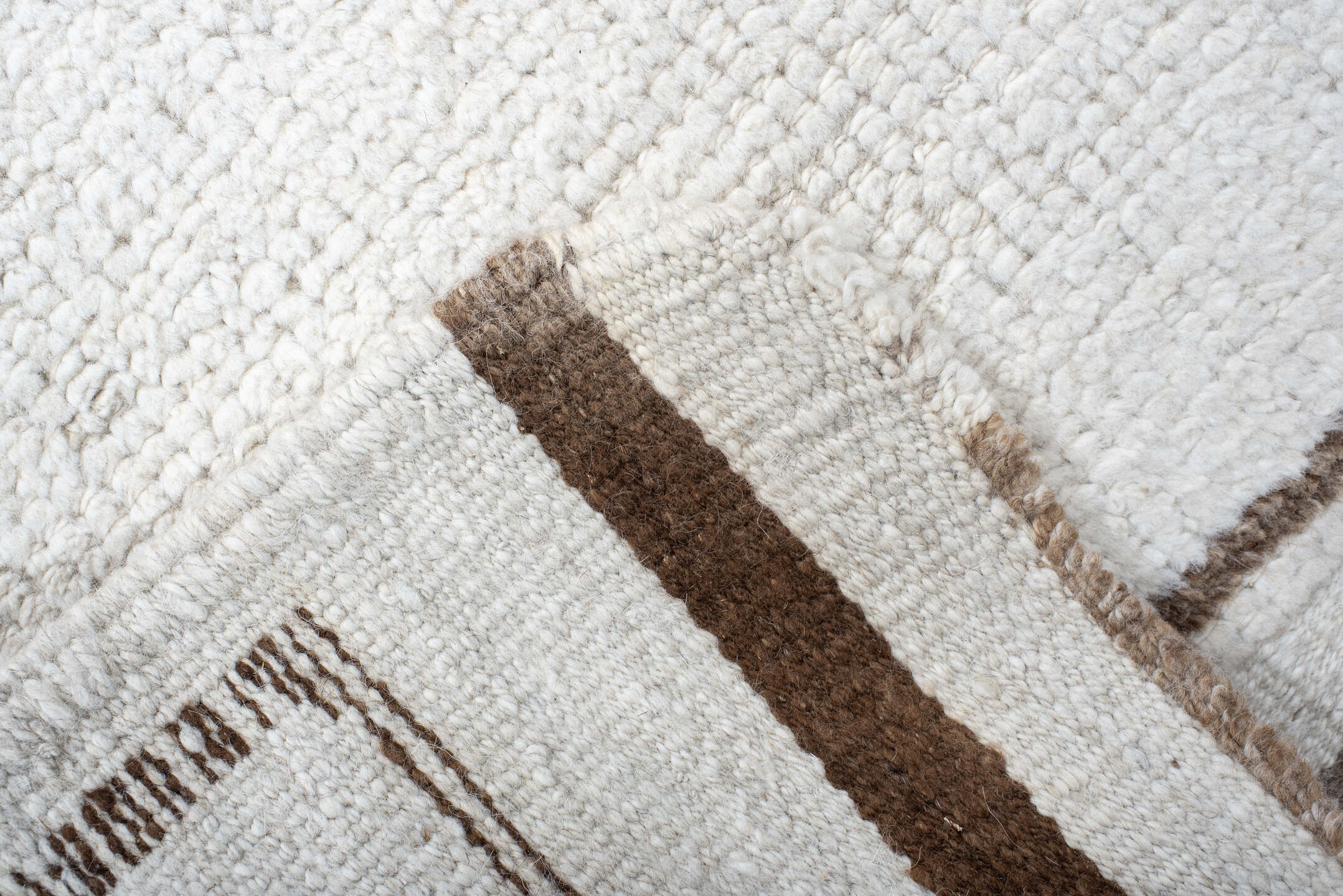 2' x 12' one-of-a-kind handmade vintage Kars runner rug. Color palette: brown, dark gray, gainsboro, ghost white, gray