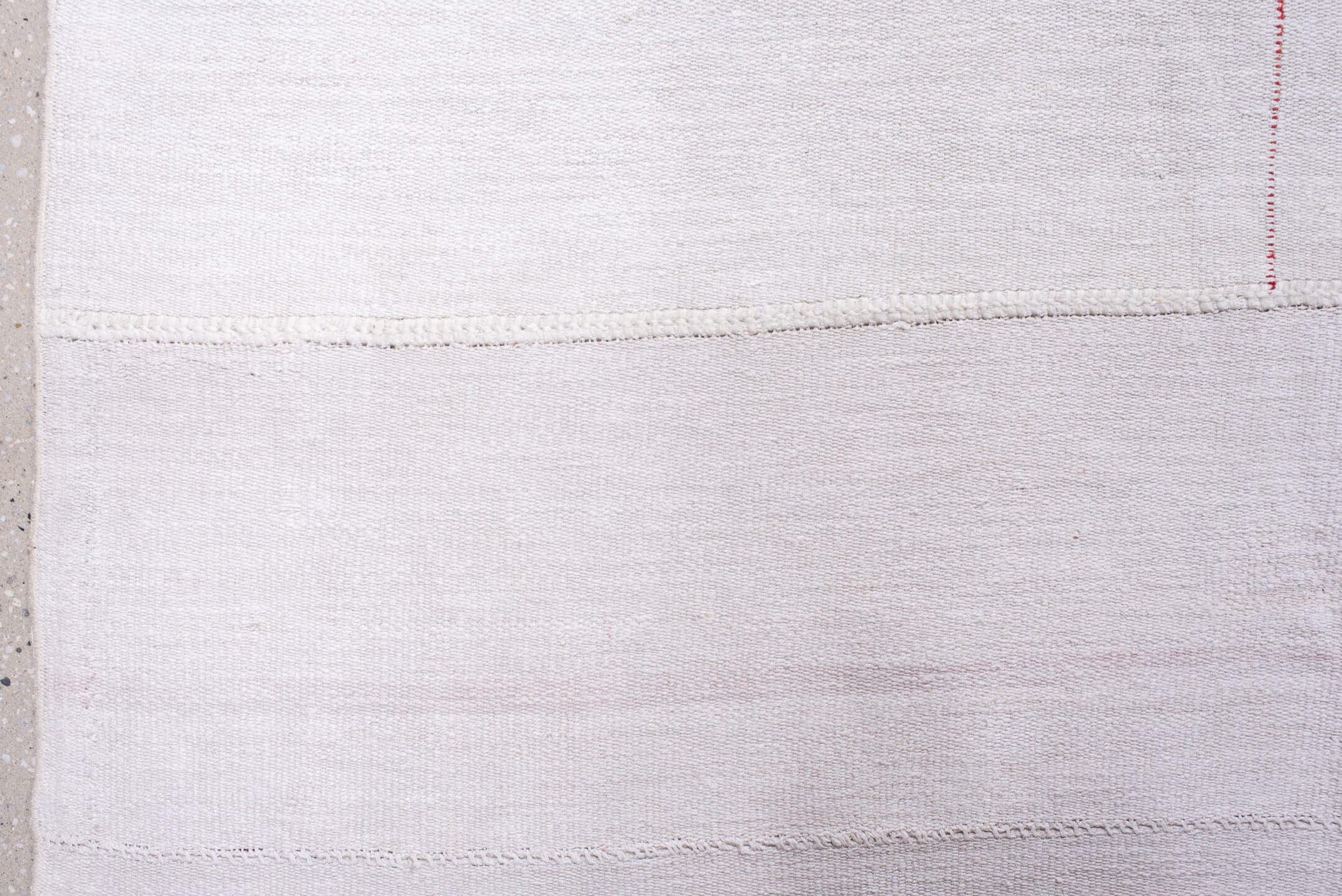 10' x 16' one-of-a-kind handmade antique Flatweave rug. Color palette: ivory, blush, lavender, cream, pale rose, pink